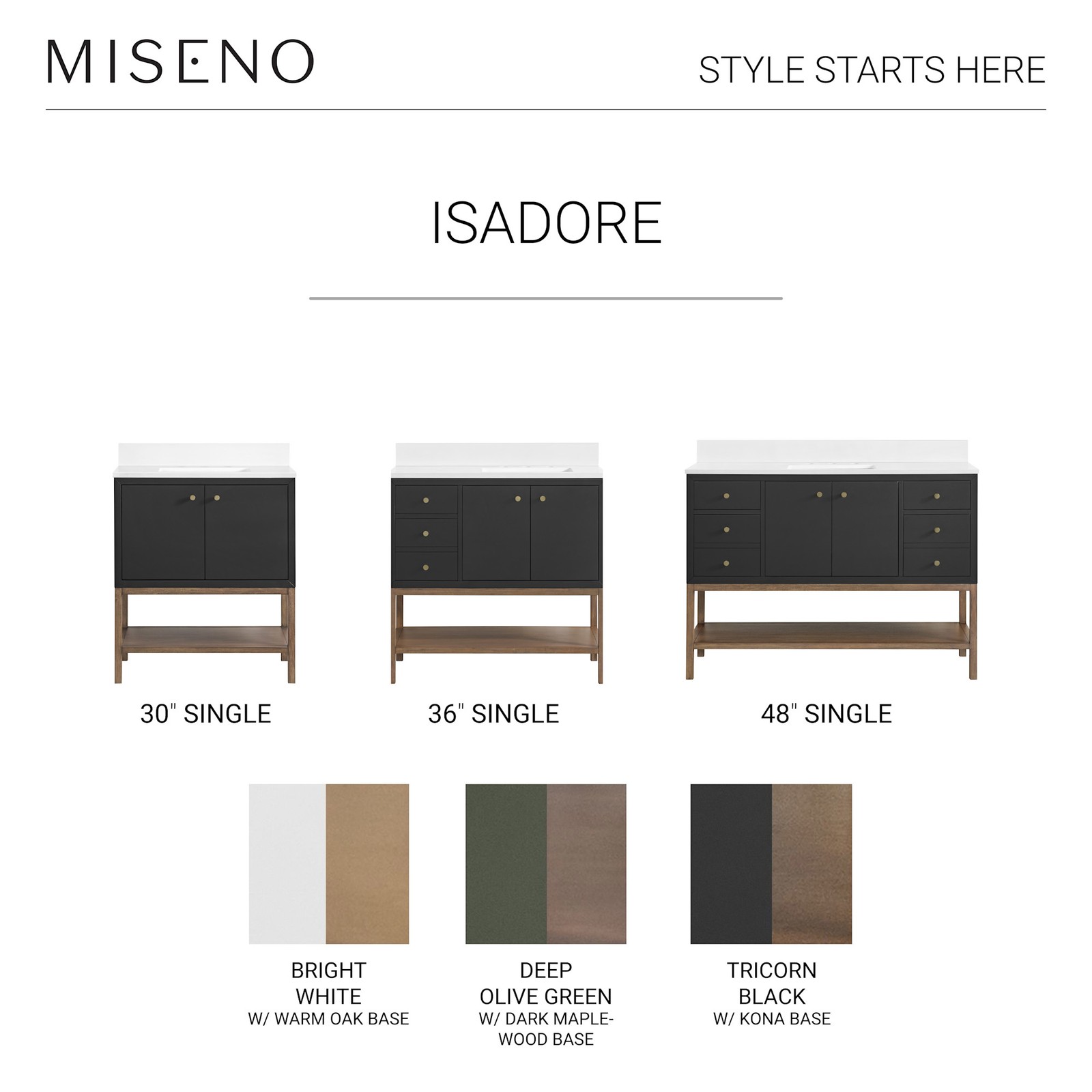 Miseno MV-N254-V30 Isadore 30″ – Tricorn Black