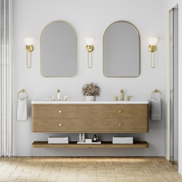 72″ James Martin Allamari D640-V72-DMS-WWZ Double Vanity Cabinet White Zeus Top