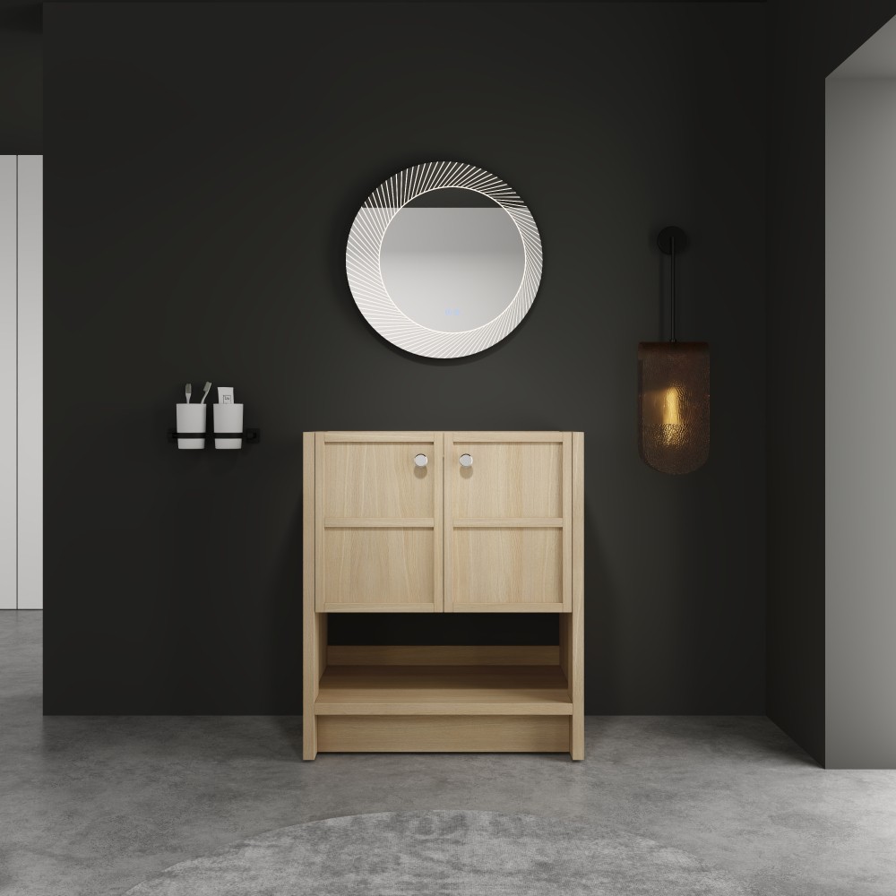 Vanity with Countertop, Freestanding, Featuring Dual Soft-Close Doors