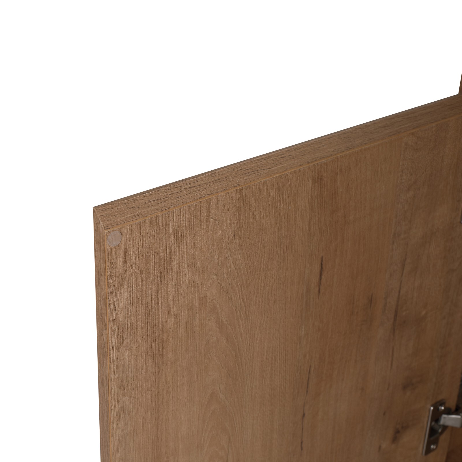 24in Plywood Wall-Mounted Bathroom Vanity W/ Ceramic Sink Basin Door Shelf Oak