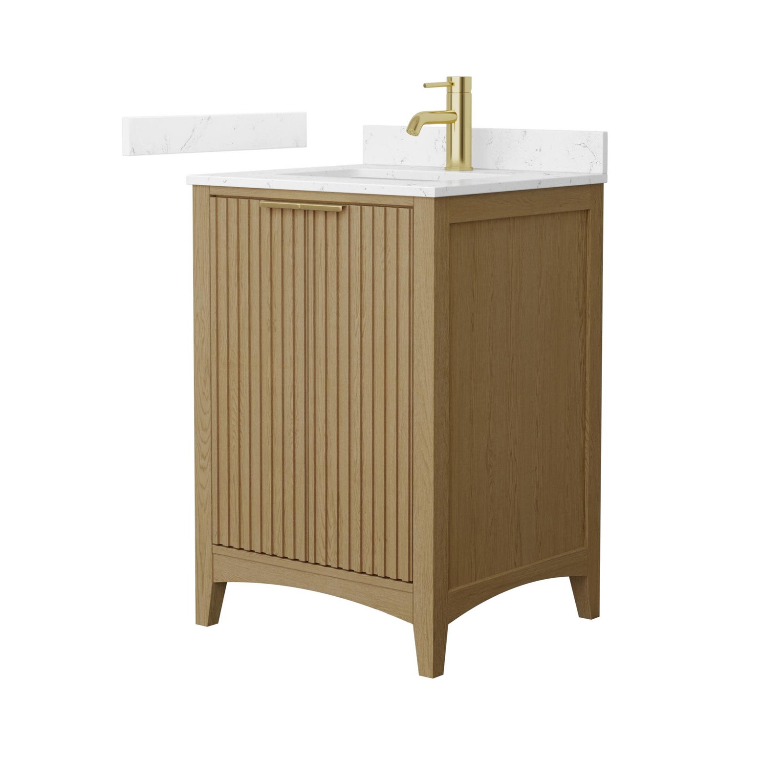 Wyndham Collection WCF9191-24S-VCA-UNSMXX Palmilla 24″ – Natural Oak / Carrara