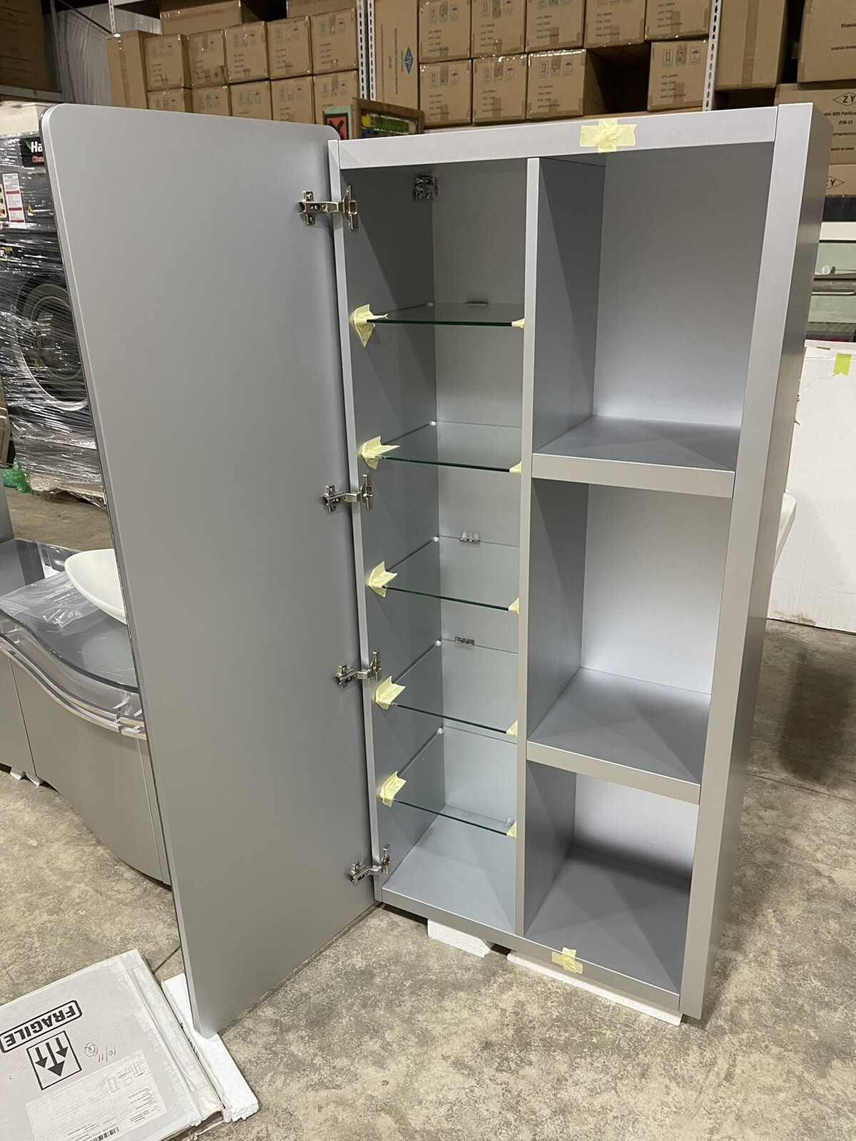 Ardeco Artesi Ultra Modern Bathroom Vanity Cabinet Mirror Set Italy $12K Retail!