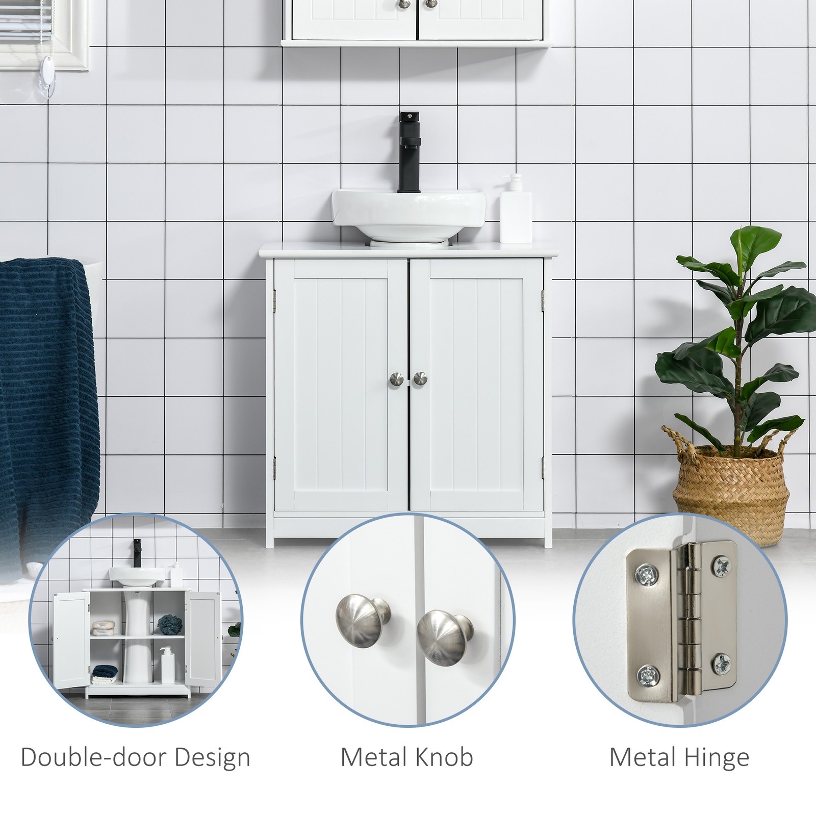 Bathroom Vanities, Bathroom Sink Cabinets with U-Shape Cut-Out and Adjustable