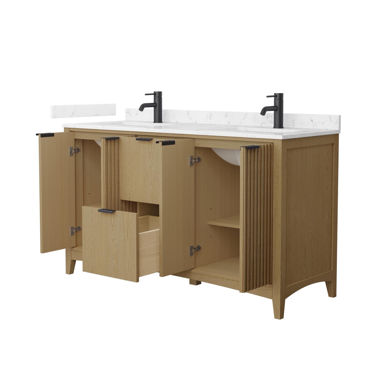 Wyndham Collection WCF9191-60D-VCA-UNSMXX Palmilla 60″ – Natural Oak / White