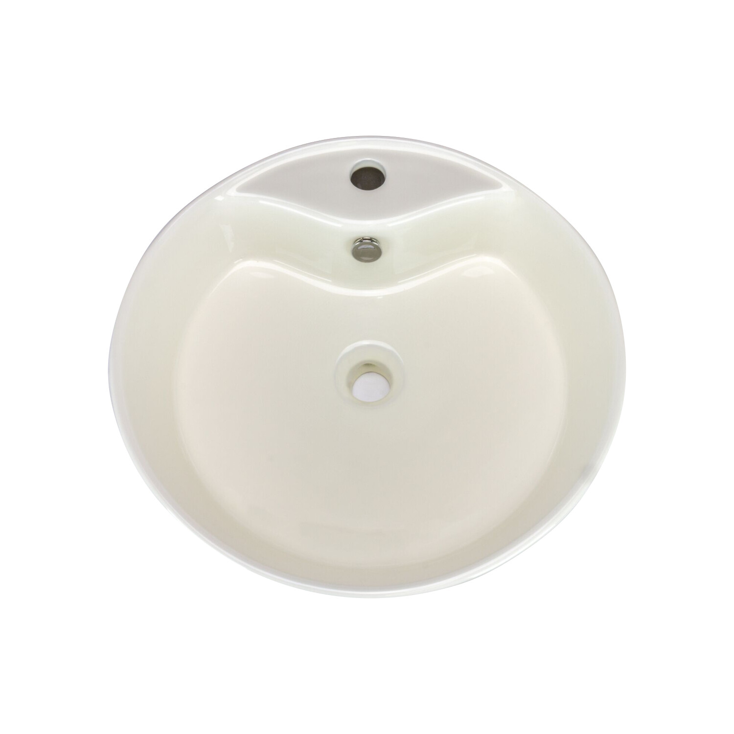 Rok Lagoon Round Shaped Vessel Bathroom Sink 18-1/8″ X 18-3/8″ Ivory Porcelain