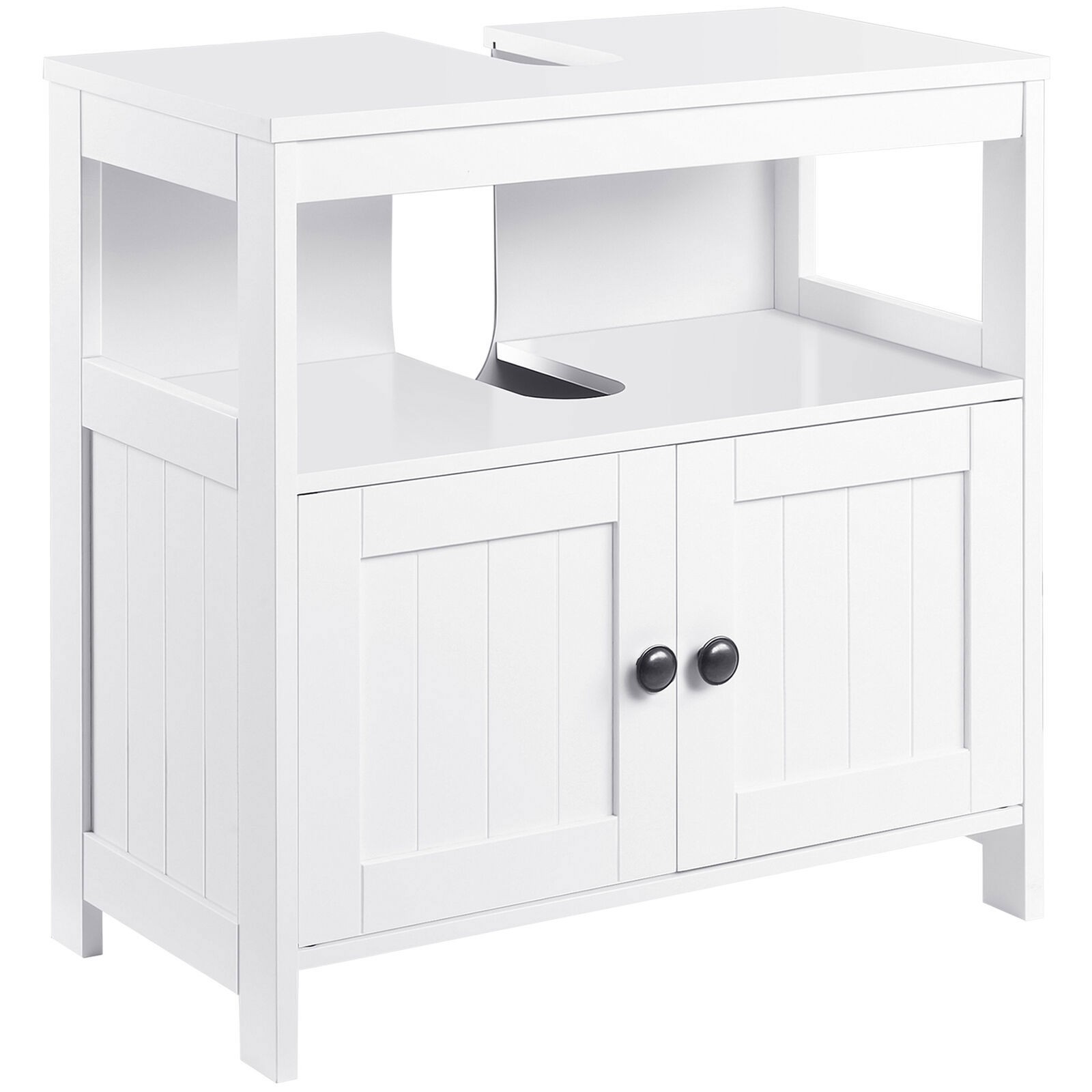 Pedestal Under Sink Cabinet w/ Doors Bathroom Storage Organizer Unit White