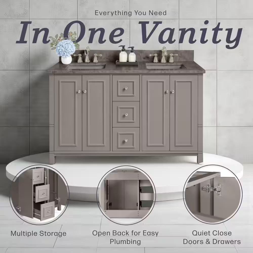 Williamsburg 60 In. W X 21.25 In. D X 34 In. H Bath Vanity Cabinet without Top –