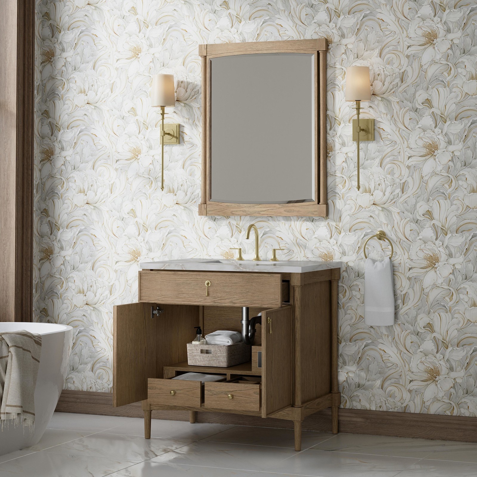 James Martin Vanities D680-V36-3VSL Kinnsden 36″ – Sable Oak