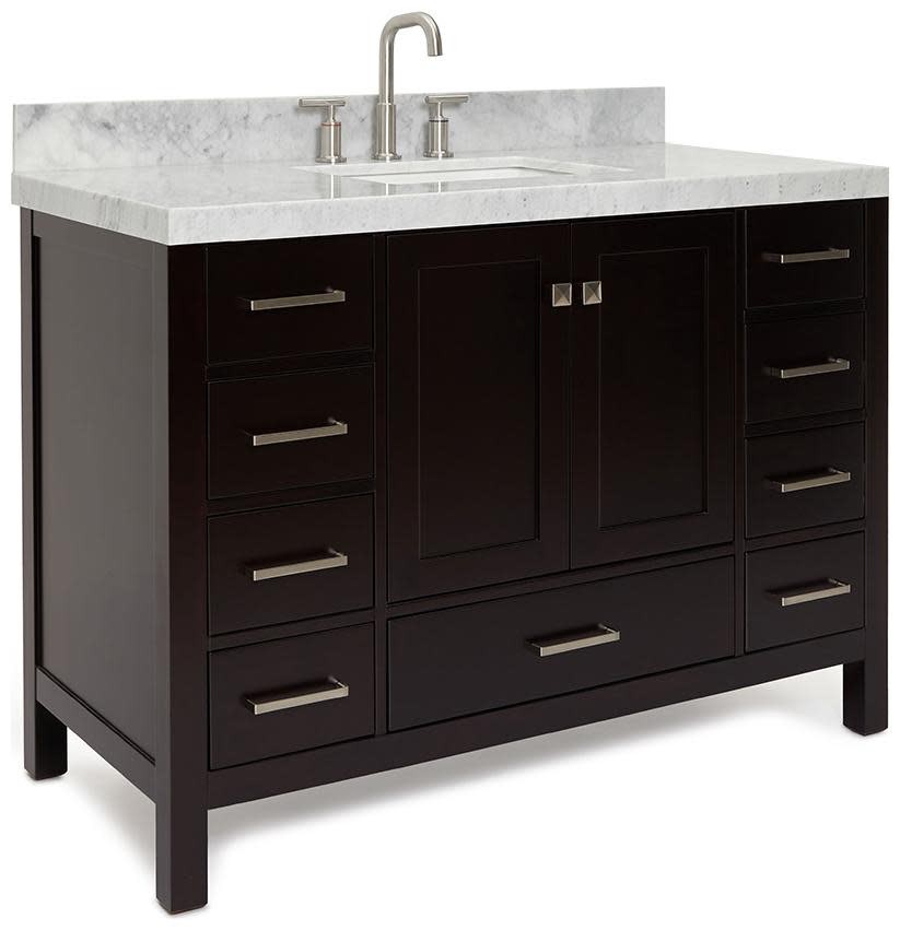 Ariel A048SCW5RVO Cambridge 48″ – Espresso / Italian Carrara Marble Top /