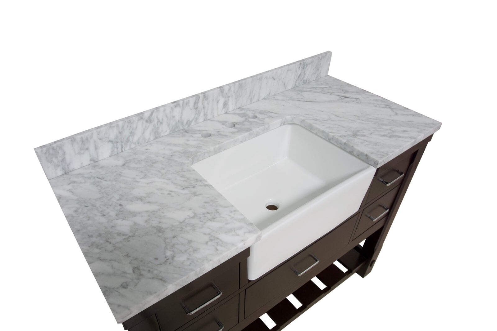 Charlotte 48-inch Farmhouse Vanity with Carrara Marble Top