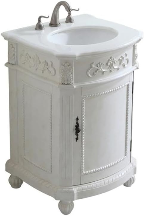 Elegant Kitchen and Bath 24 Inch Single Bathroom Vanity in Antique White
