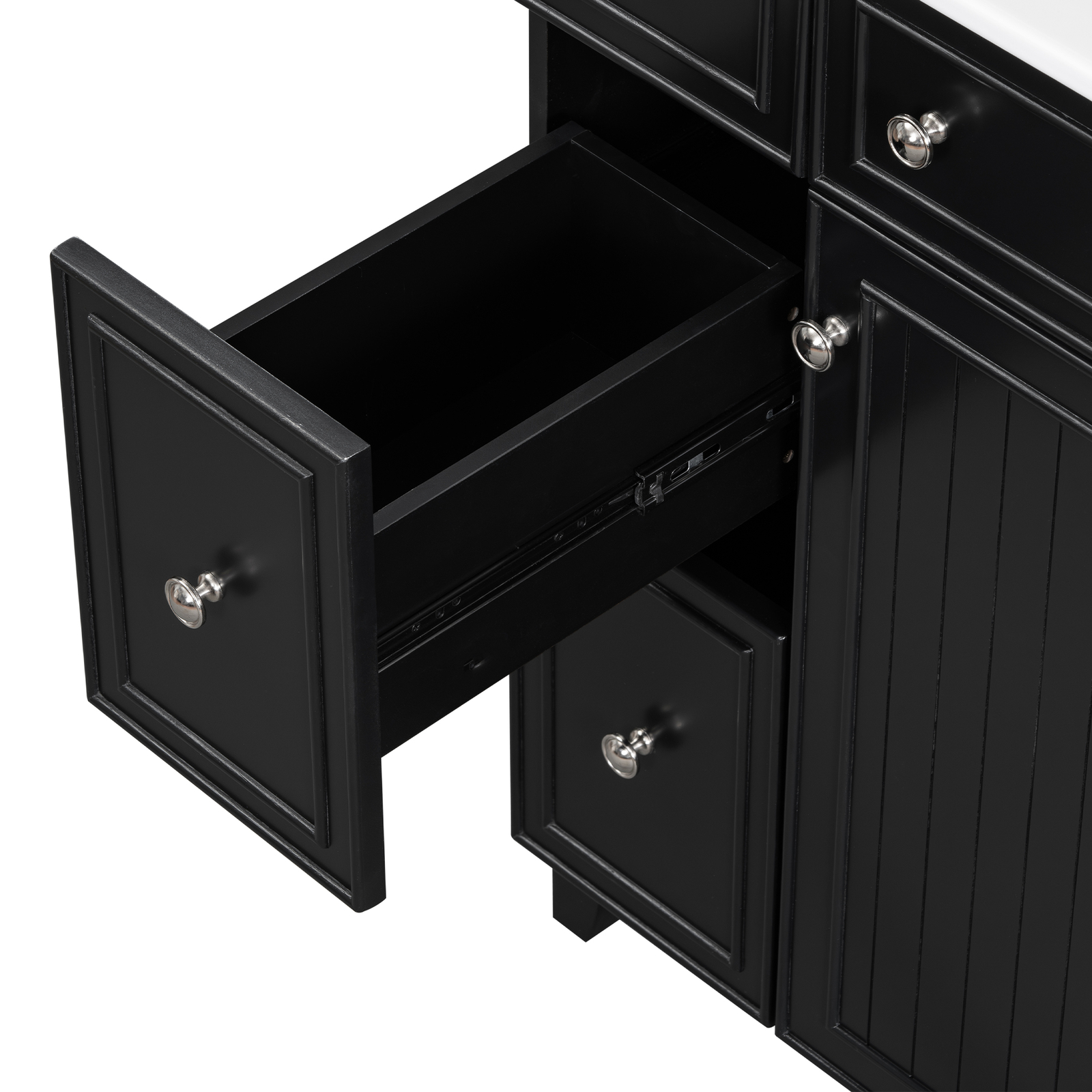 24″ Bathroom Vanity w/Ceramic Sink, 2 Drawers, Freestanding Small Vanity Cabinet