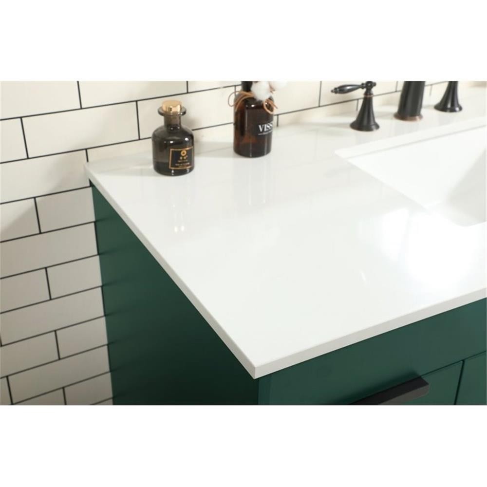 Elegant Decor Eugene 48″ Aluminum Iron MDF Single Bathroom Vanity in Green