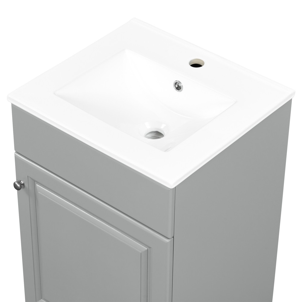 20″ Bathroom Vanity with Sink Vanity Cabinetwith Door Shelf and Adjustable Shelf