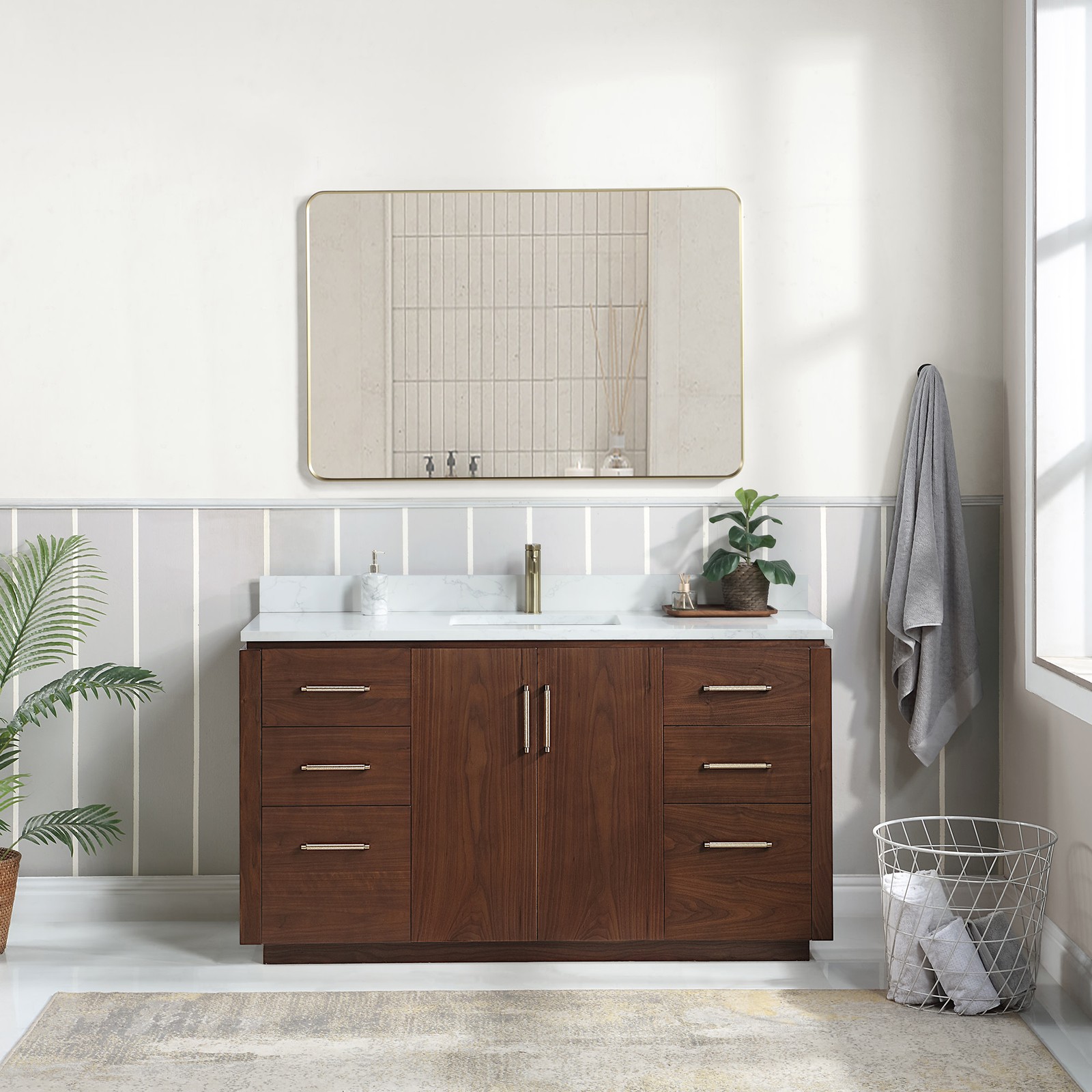 Miseno MV-NM-705760 San 60″ – Natural Walnut / White Grain