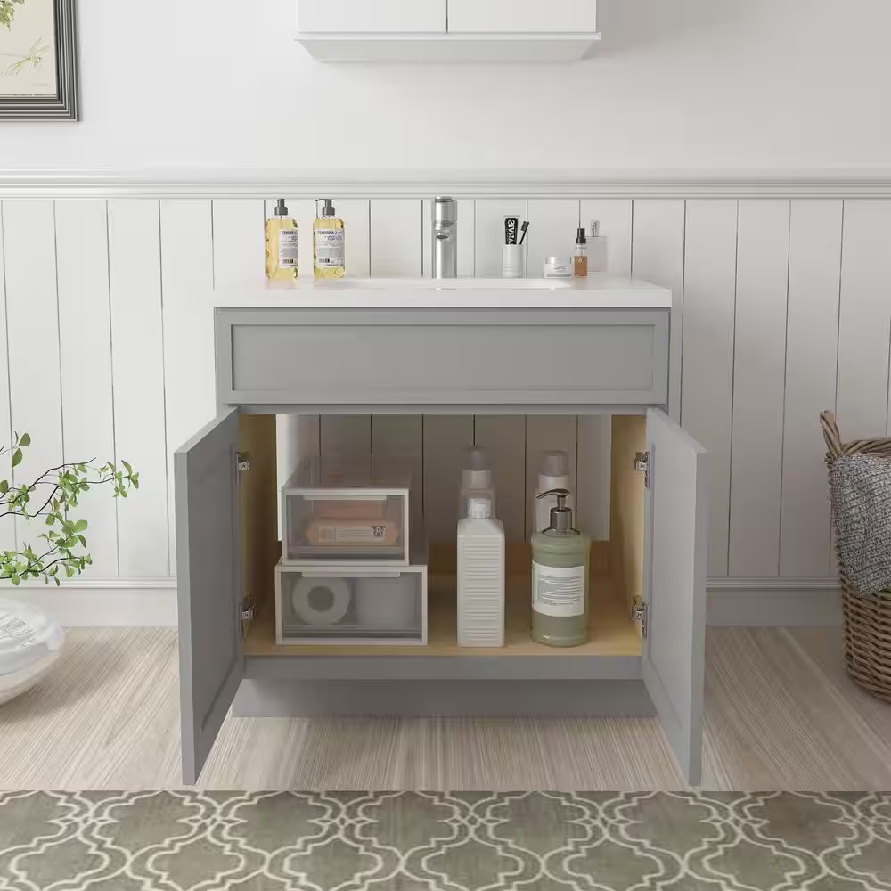 39 In. W X 21 In. D X 32.5 In. H 2-Doors Bath Vanity Cabinet without Top in Gray