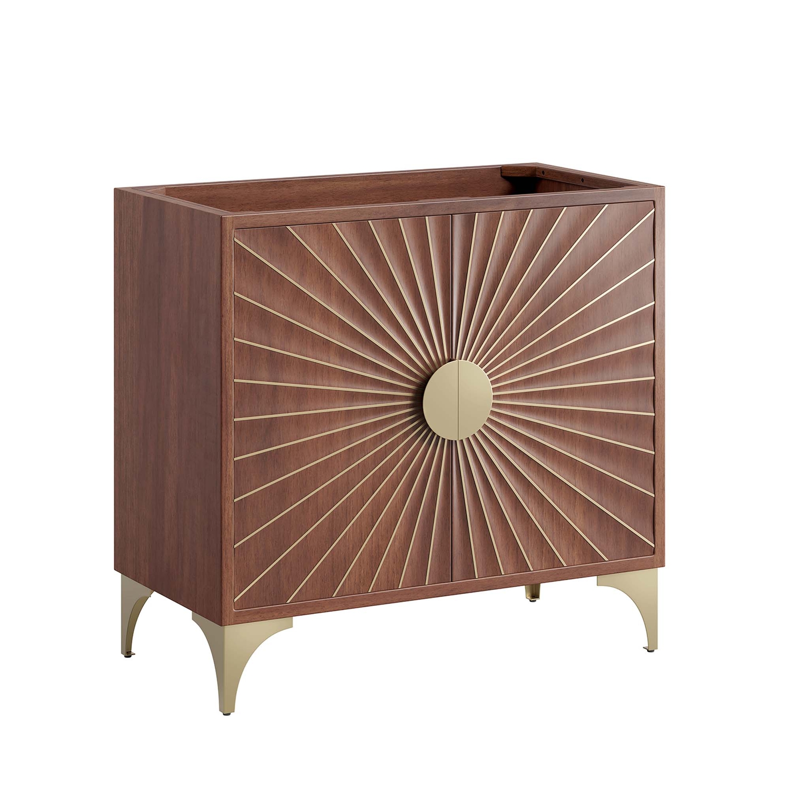 Modway Daylight 36″ Bathroom Vanity Cabinet in Walnut – Sink Basin Not Included