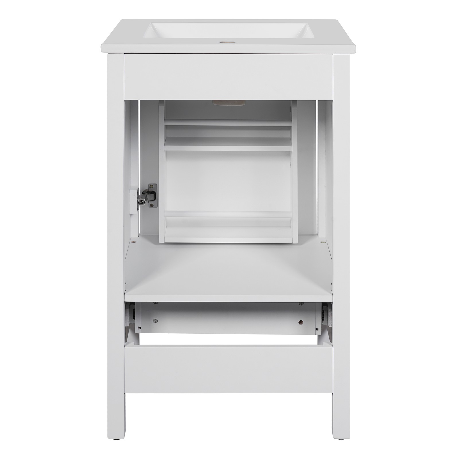 20-Inch Modern Bathroom Vanity with Ceramic Sink & Soft-Close Drawer