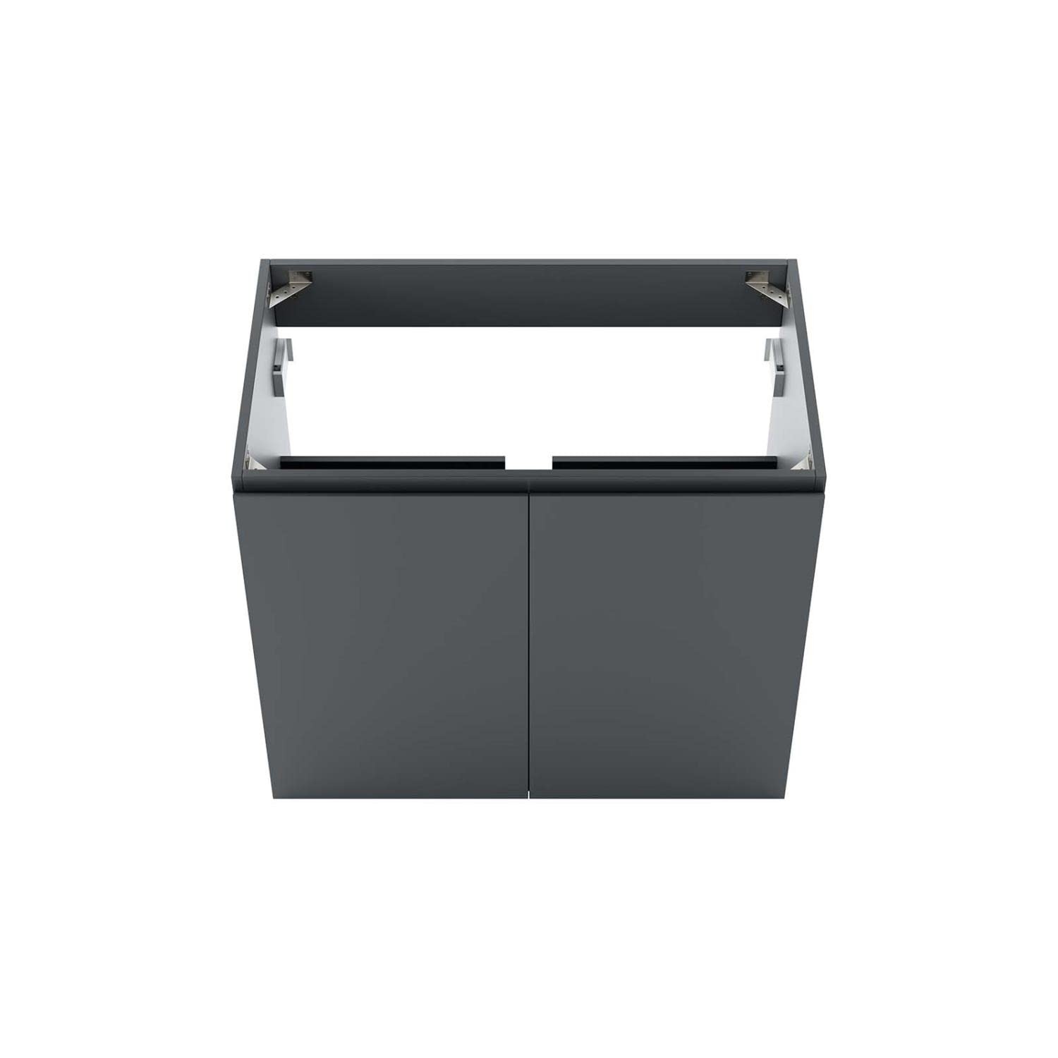 Modway Vitality 29.5″ Plastic and Wood Wall-Mount Bathroom Vanity in Gray