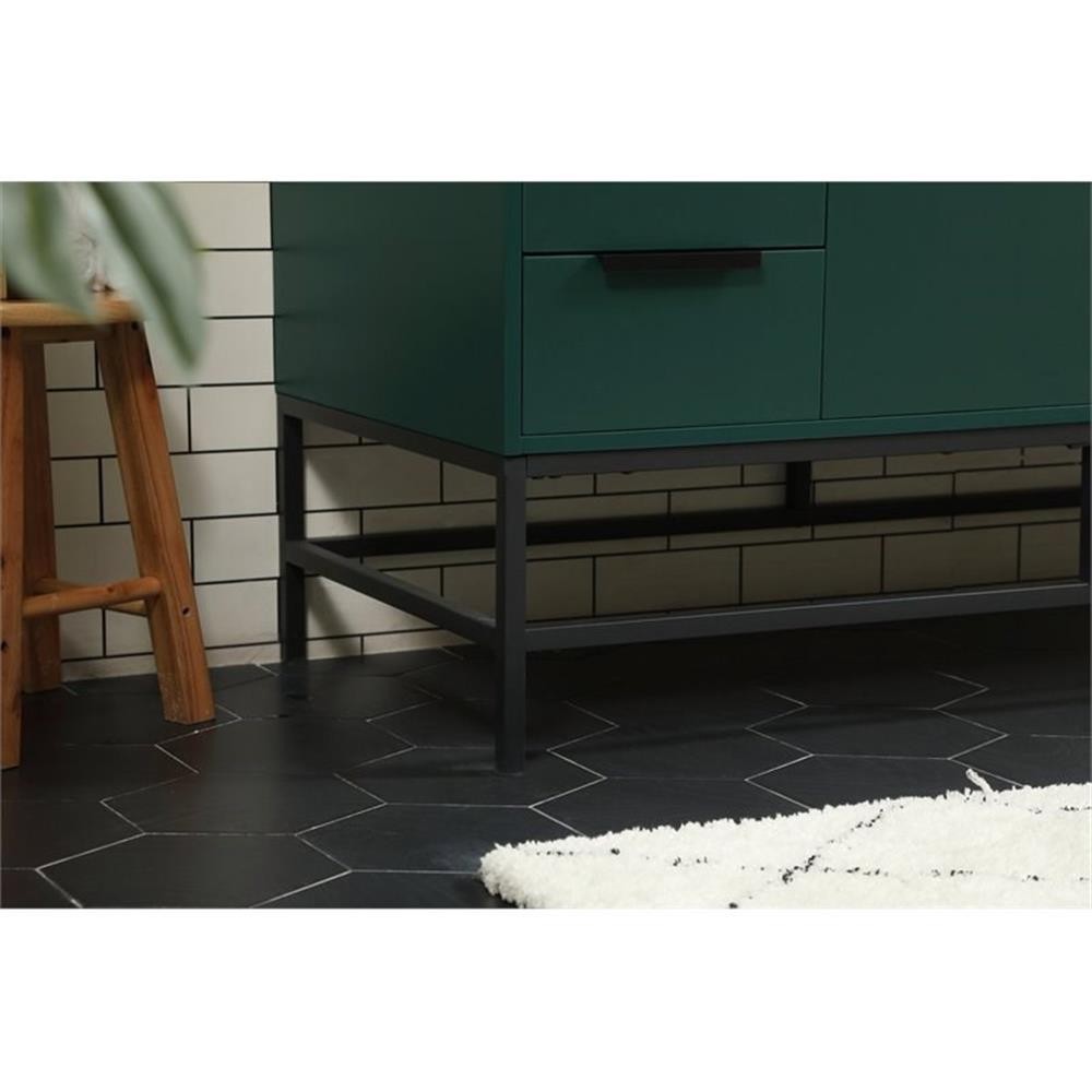 Elegant Decor Eugene 48″ Aluminum Iron MDF Single Bathroom Vanity in Green