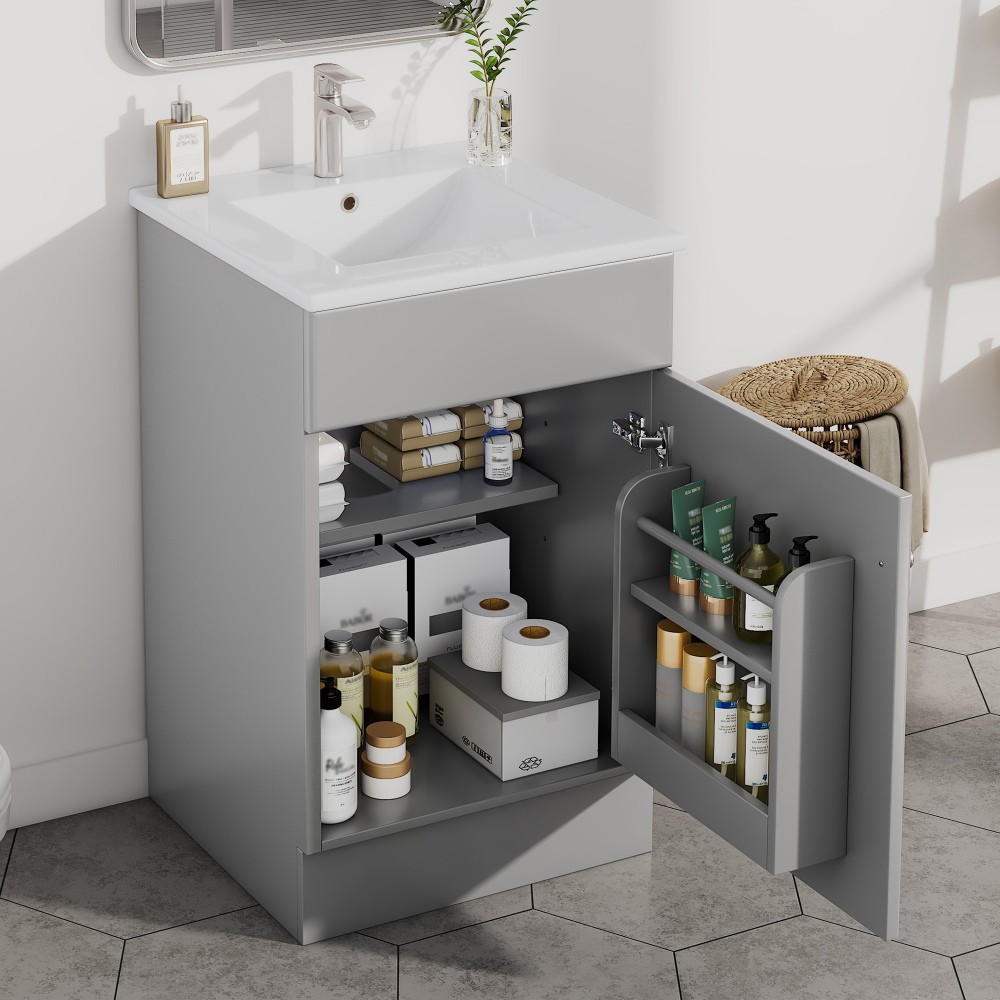 20″ Bathroom Vanity with Sink Vanity Cabinetwith Door Shelf and Adjustable Shelf