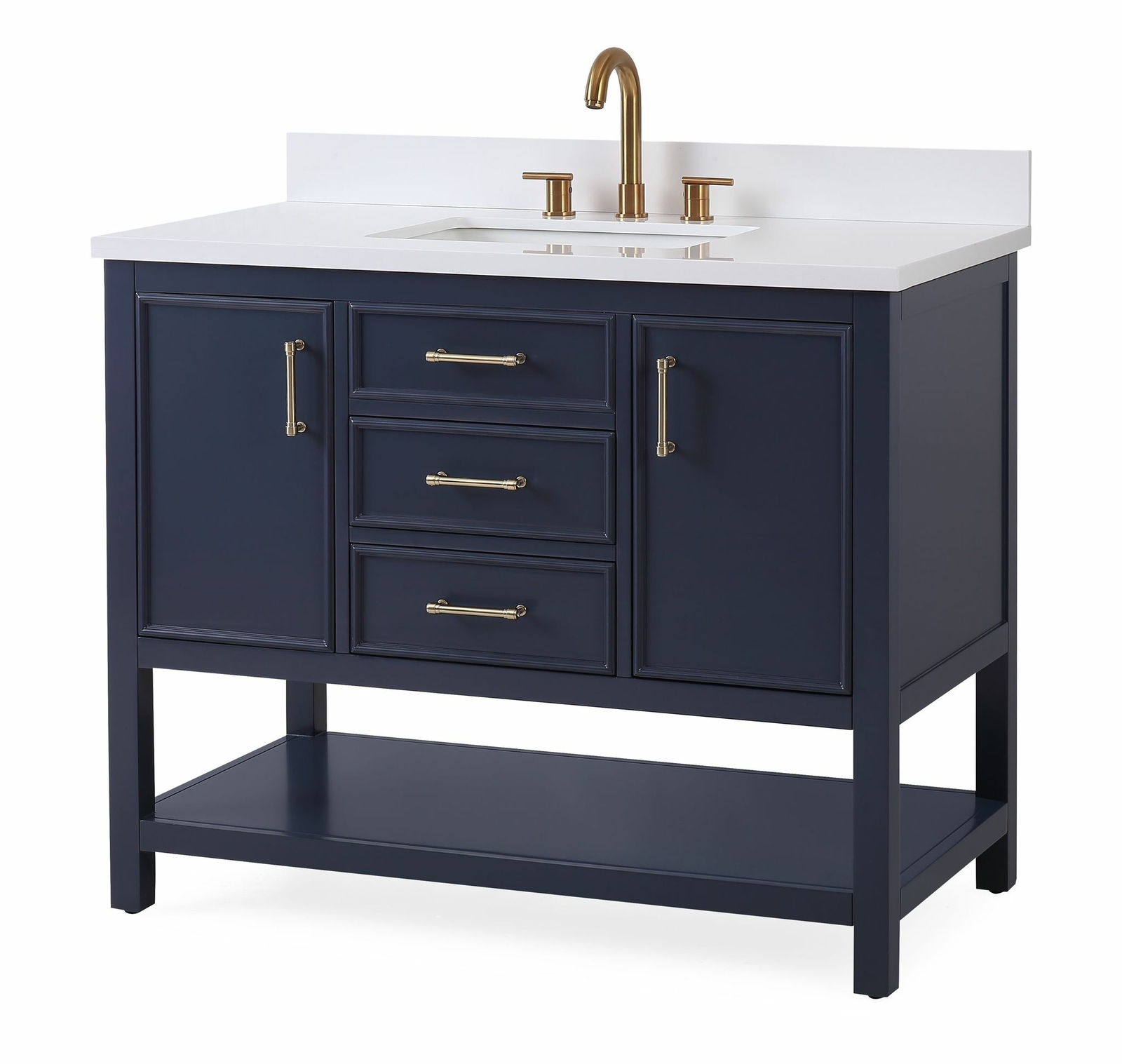 42 inch Navy Blue Color Finish Single Sink Bathroom Vanity – Felton 7220NB