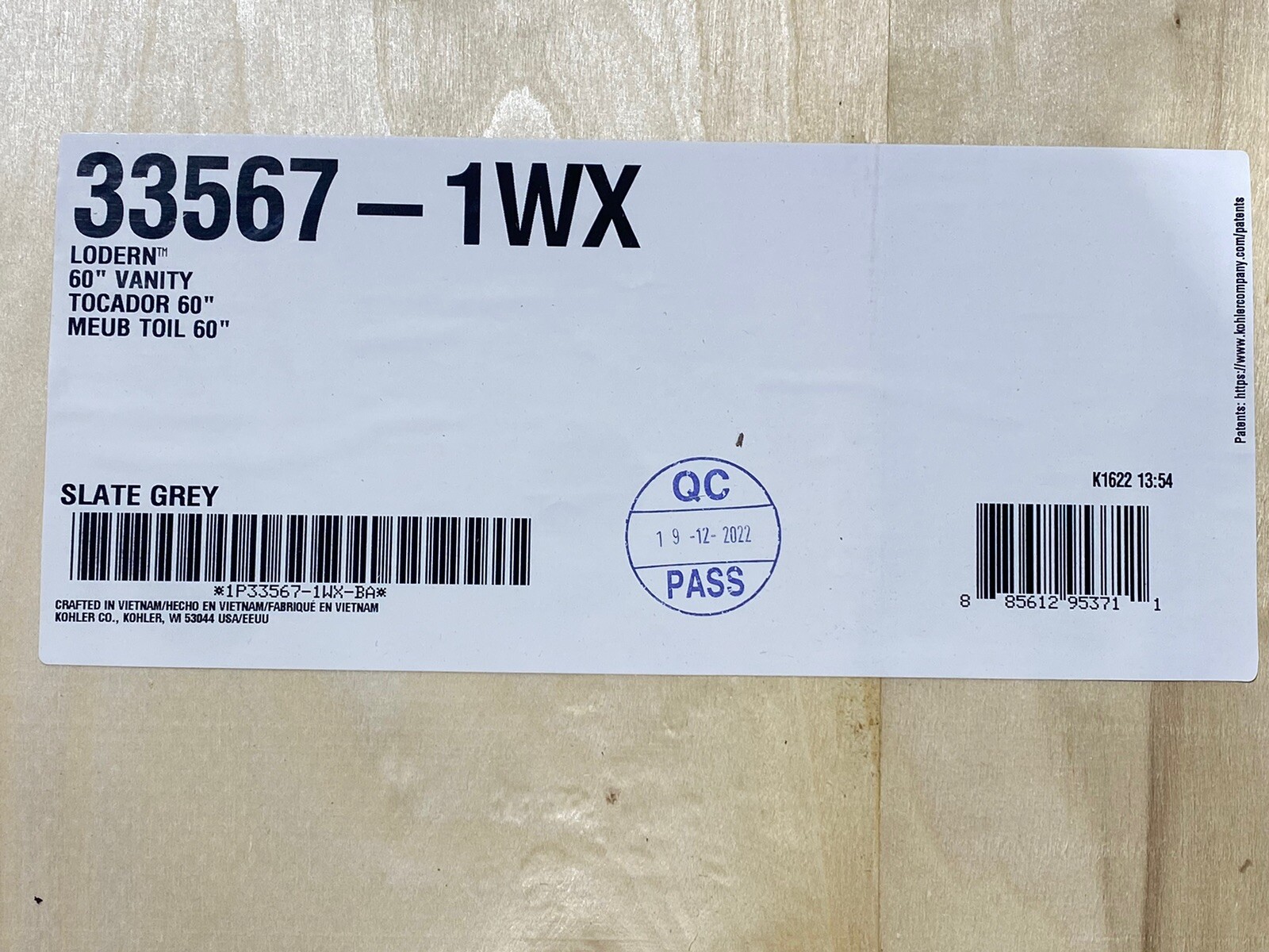 Kohler 33567-1WX Lodern Vanity Cabinet, 60″ New