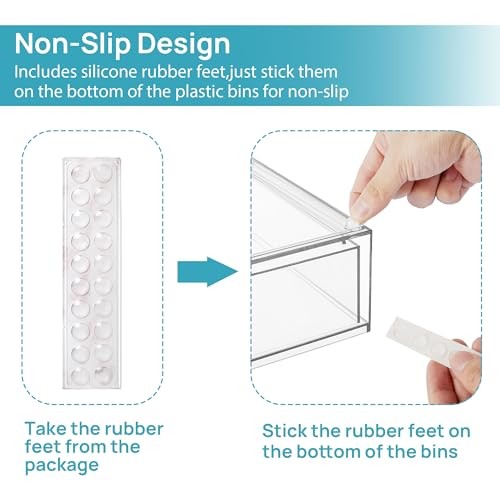 Vtopmart 12.1”W Clear Stackable Storage Drawers,3 Pack Acrylic 3pack Wide