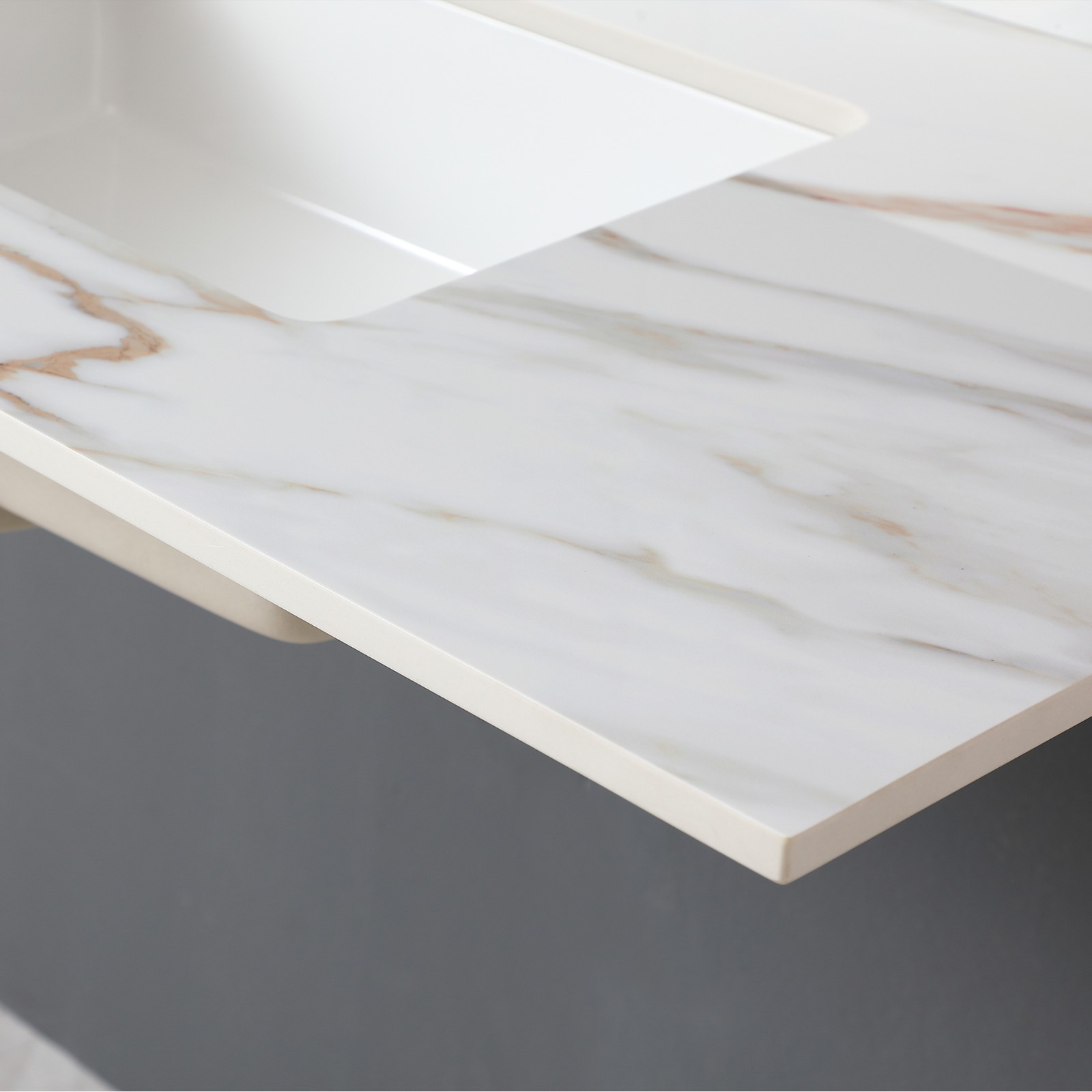 43In Marble Vanity Top with Undermount Sink & Backsplash Carrara White