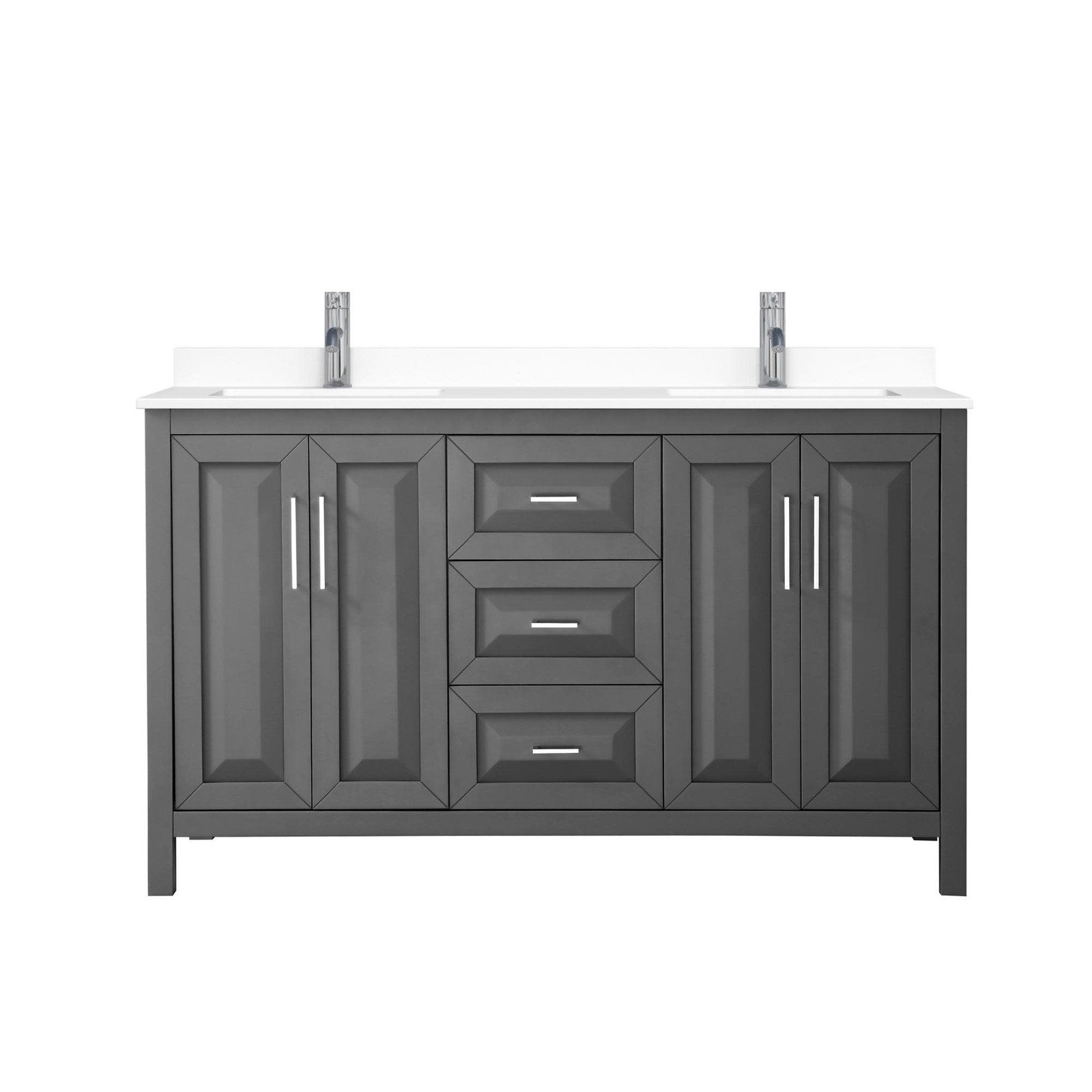 Wyndham Collection WCV252560D-VCA-MXX Daria 60″ – Dark Gray / White Cultured
