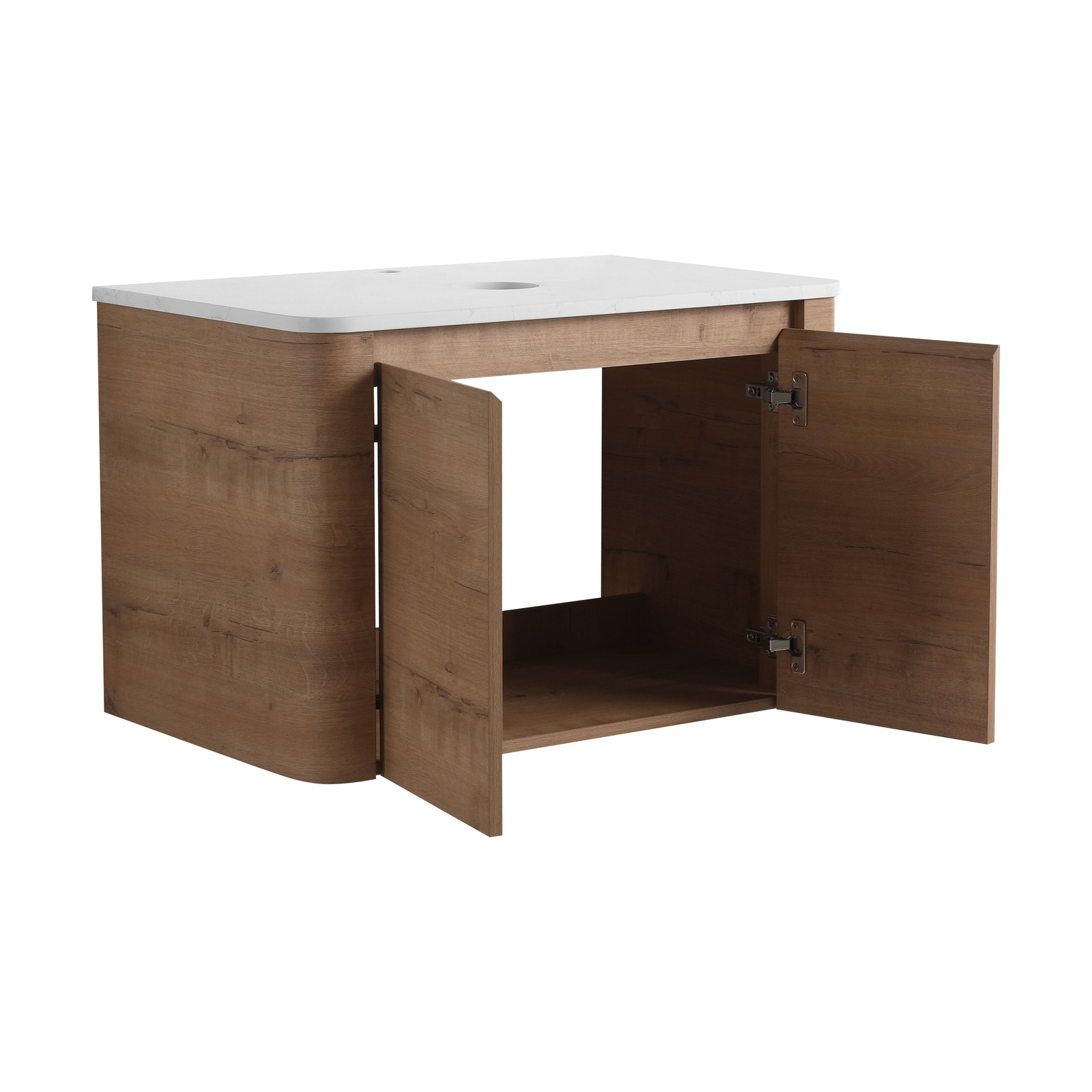30″ Wood Floating Bathroom Vanity W/Soft-Close Door Cabinet Wall Mounted No Sink