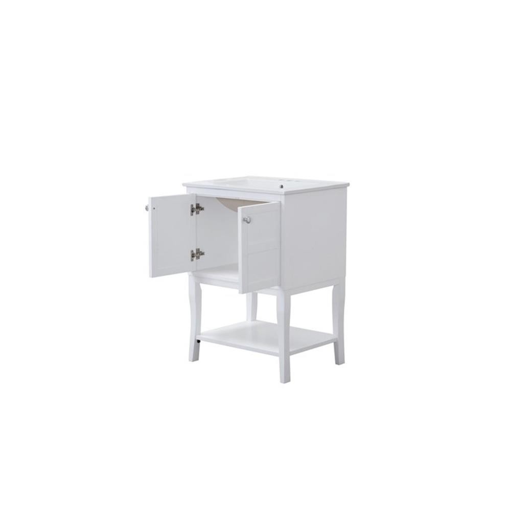Elegant Decor Mason 24″ 2-Door Wood Single Bathroom Vanity in White