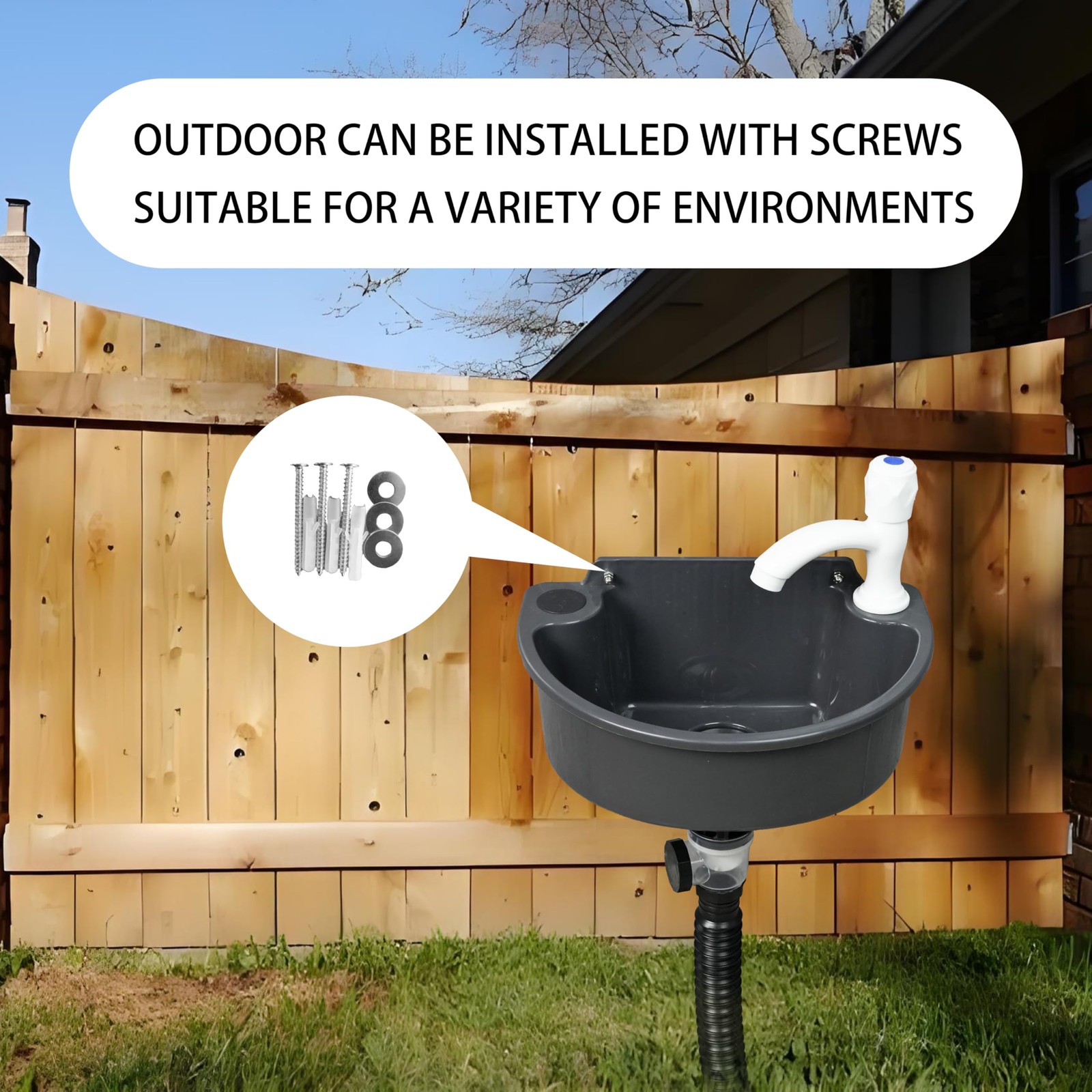 Shawoo Small Bathroom Sink Wall Mount Bathroom Sink Wash Basin No-Drill
