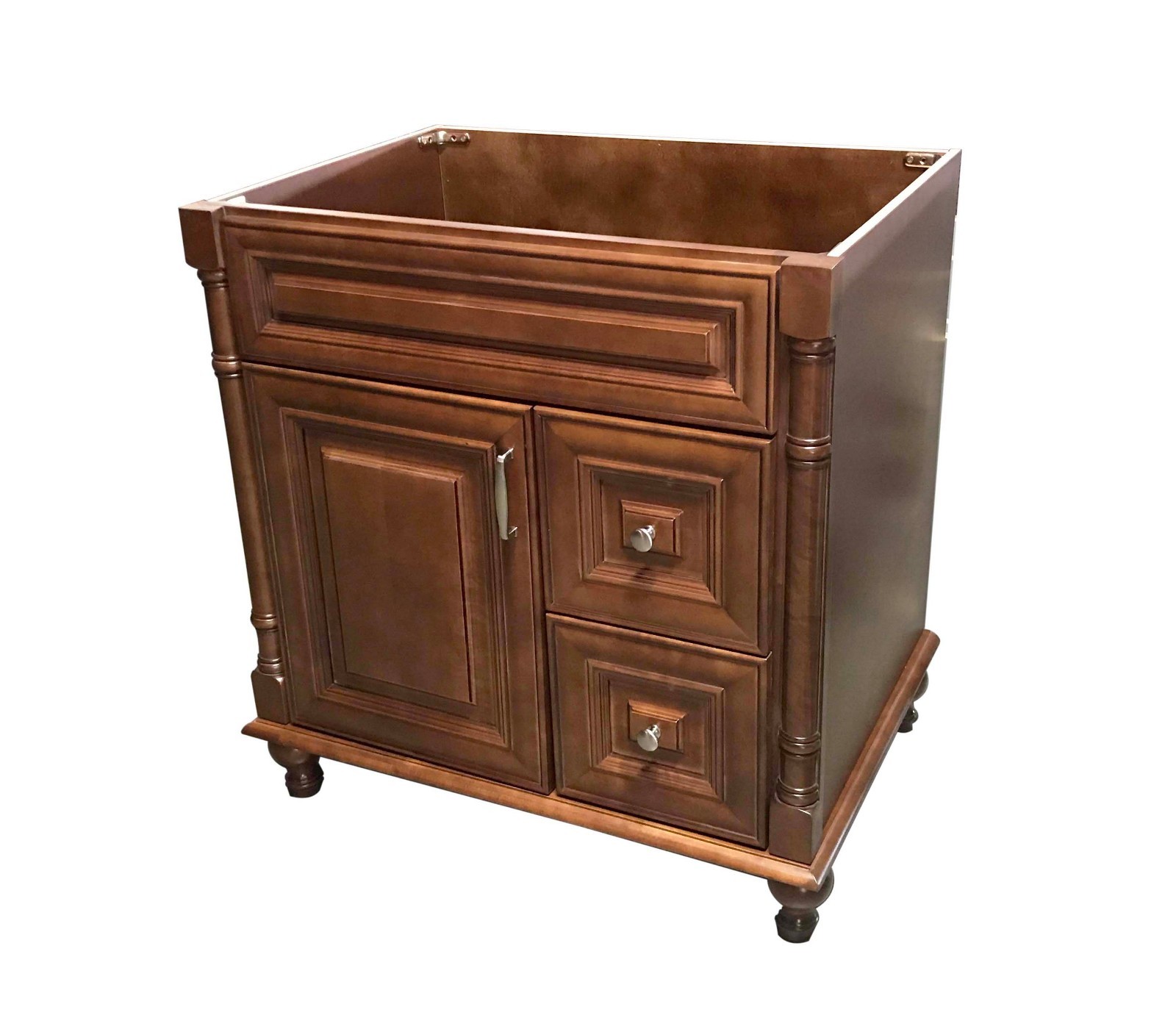 30″ Maple Walnut Single Bathroom Vanity Base Cabinet 30″ W x 21″ D x 32″H