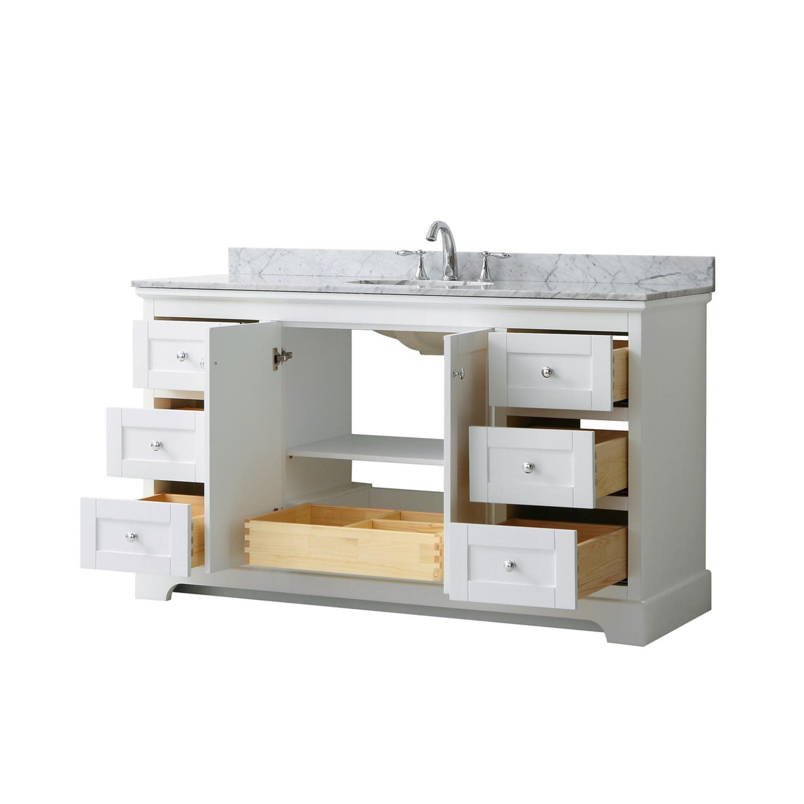Wyndham Collection WCV232360SCMUNOMXX Avery 60″ – Dark Gray / White Carrara