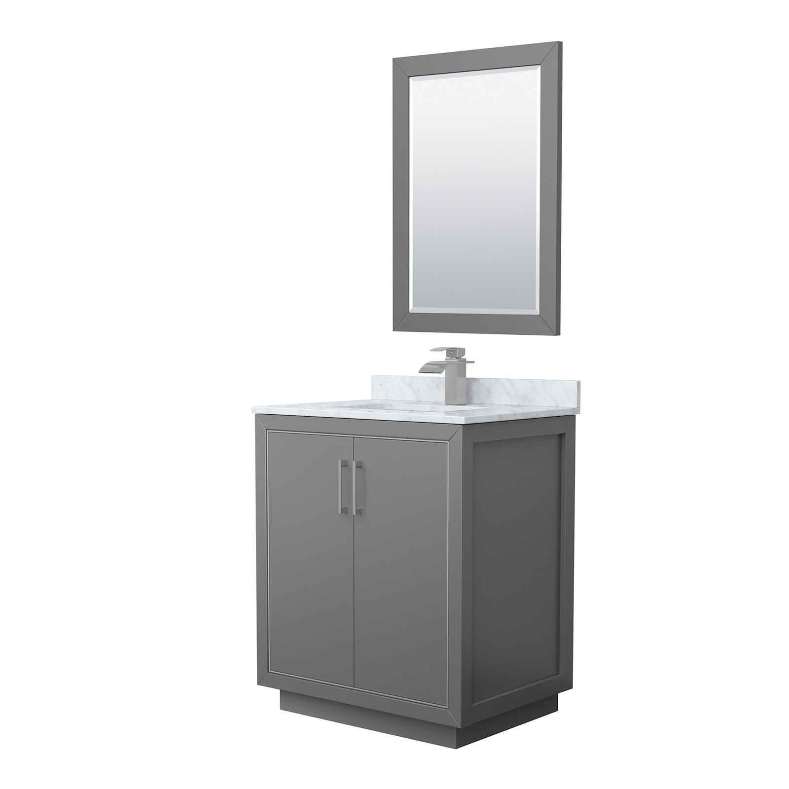 Wyndham Collection WCF1111-30S-NAT-M24 Icon 30″ – Dark Gray / Brushed Nickel