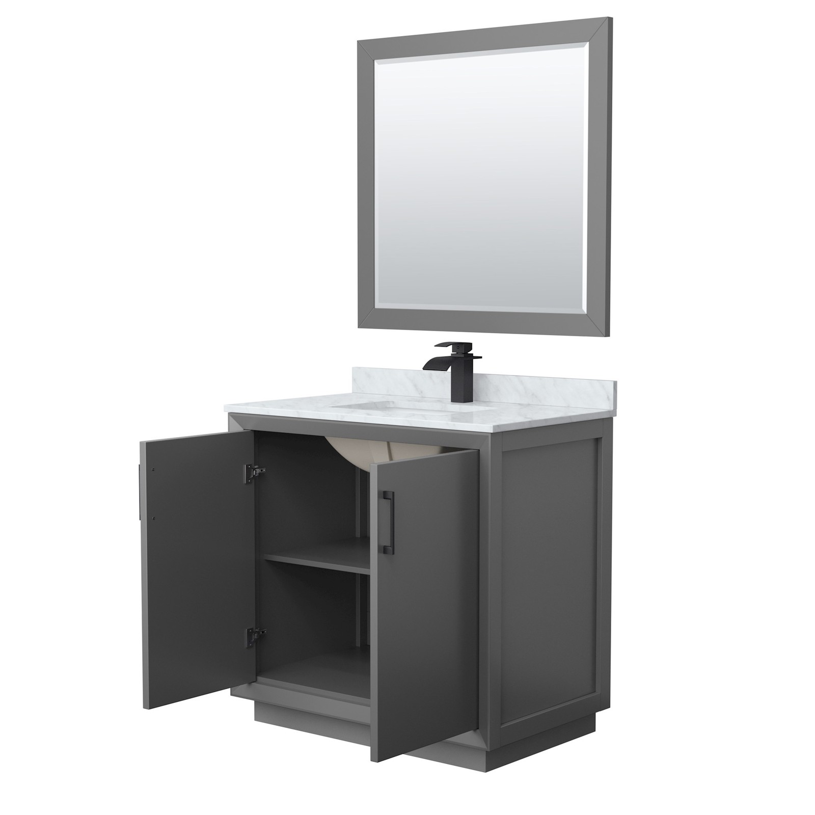 Wyndham Collection WCF414136S-NAT-UNSM34 Strada 36″ – White / Brushed Nickel