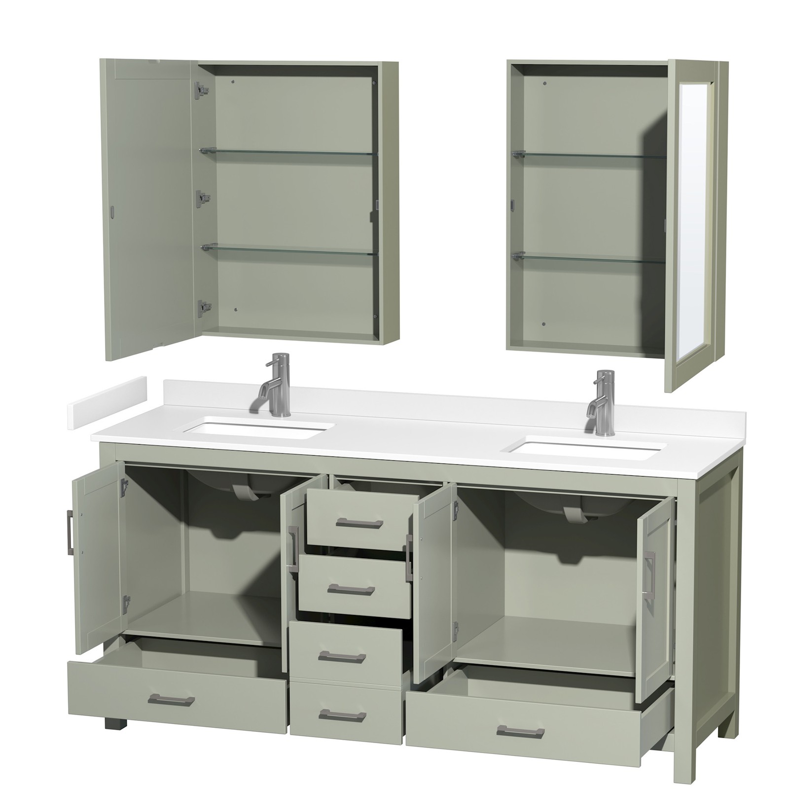 Wyndham Collection WCS141472D-VCA-MED Sheffield 72″ – Espresso / White Cultured