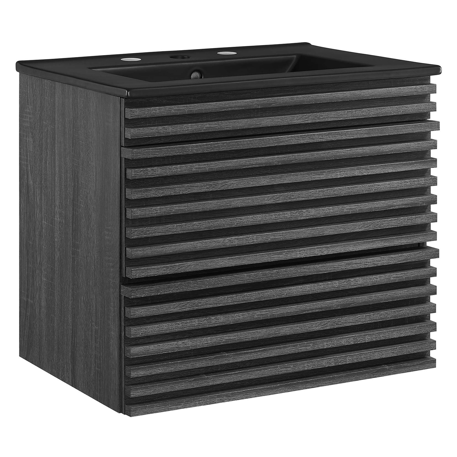 Modway Render 24″ Wall-Mount Bathroom Vanity in Charcoal Black