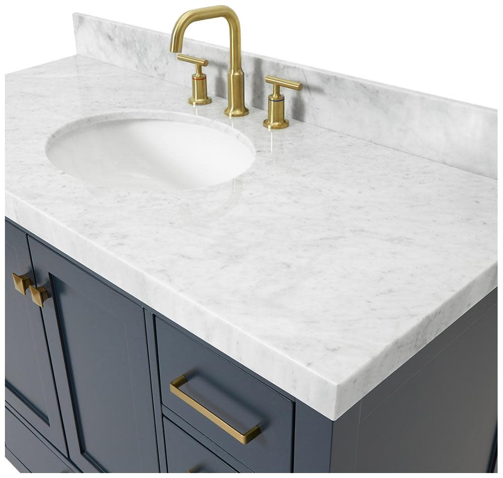 Ariel A048SCW5OVO Cambridge 48″ – Espresso / Italian Carrara Marble Top /