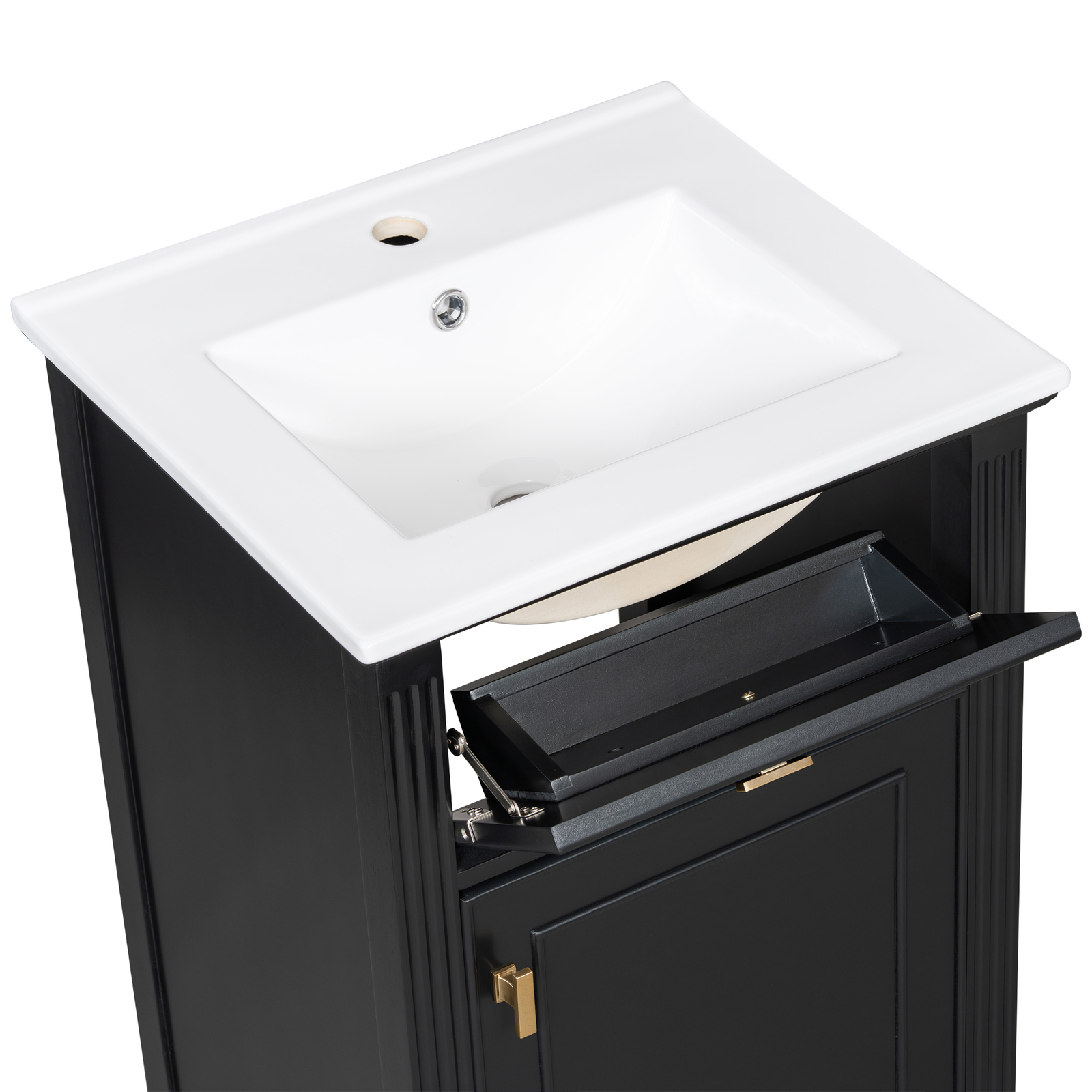 20″ Bathroom Wood Vanity with Ceramic Sink Modern Freestanding Storage Cabinet