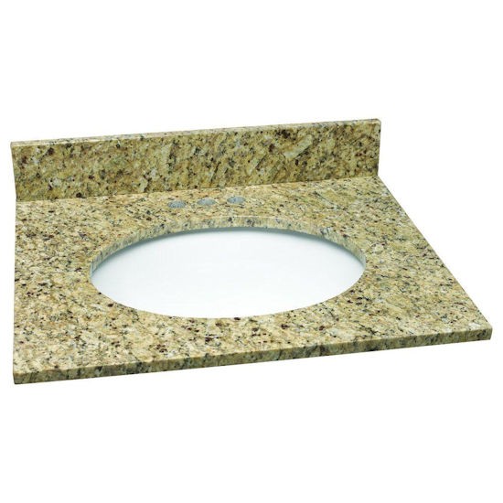Design House 552406 Single Bowl Granite Vanity Top 25 in, Venetian Gold