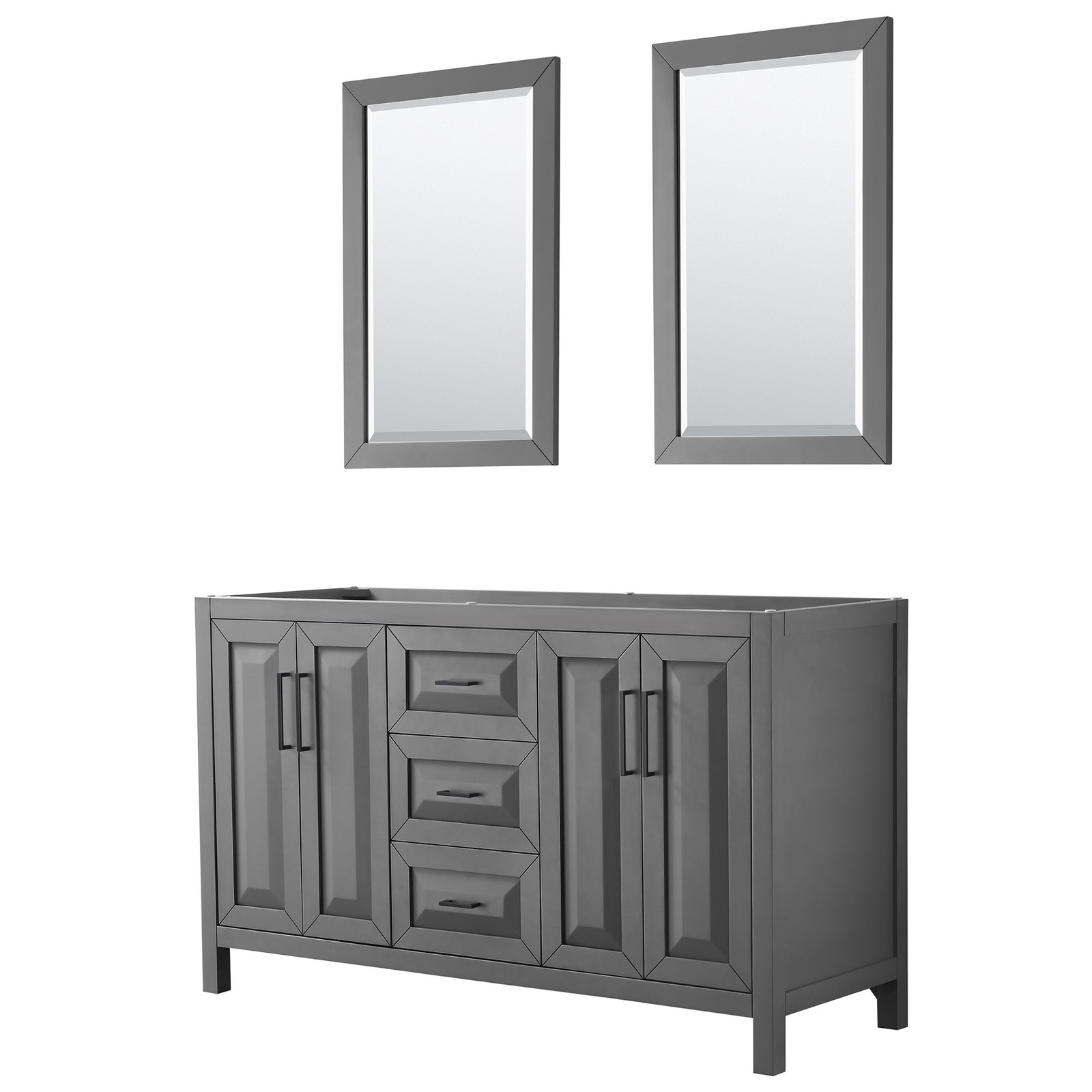 Wyndham Collection WCV252560DCXSXXM24 Daria 59″ Double – Dark Gray / Matte Black