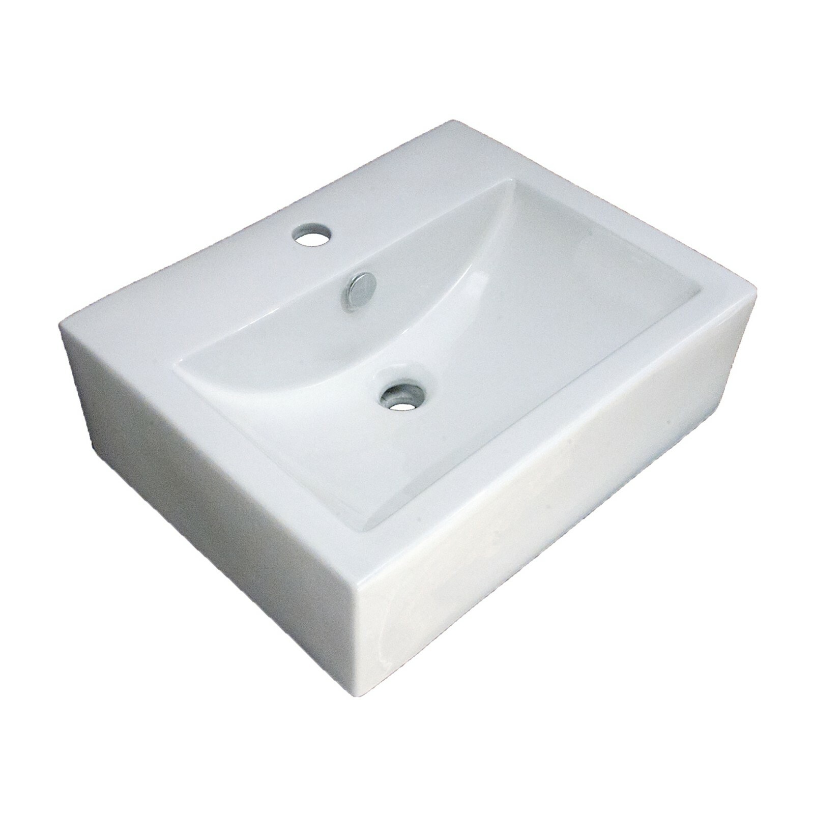 Rectangular Box Shaped Vessel Bathroom Sink 20 1/8″ X 16 1/8″ White Porcelain