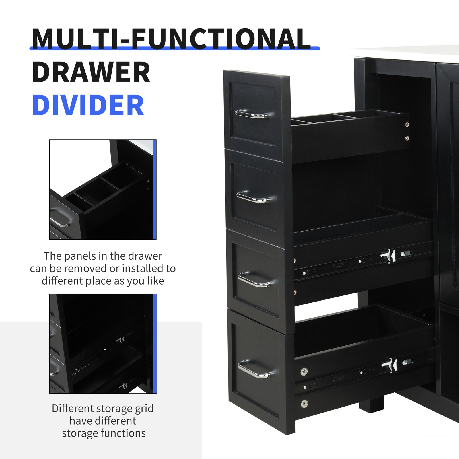 36″ Bathroom Vanity with Sink Top, Cabinet, Two Doors & Two Drawers