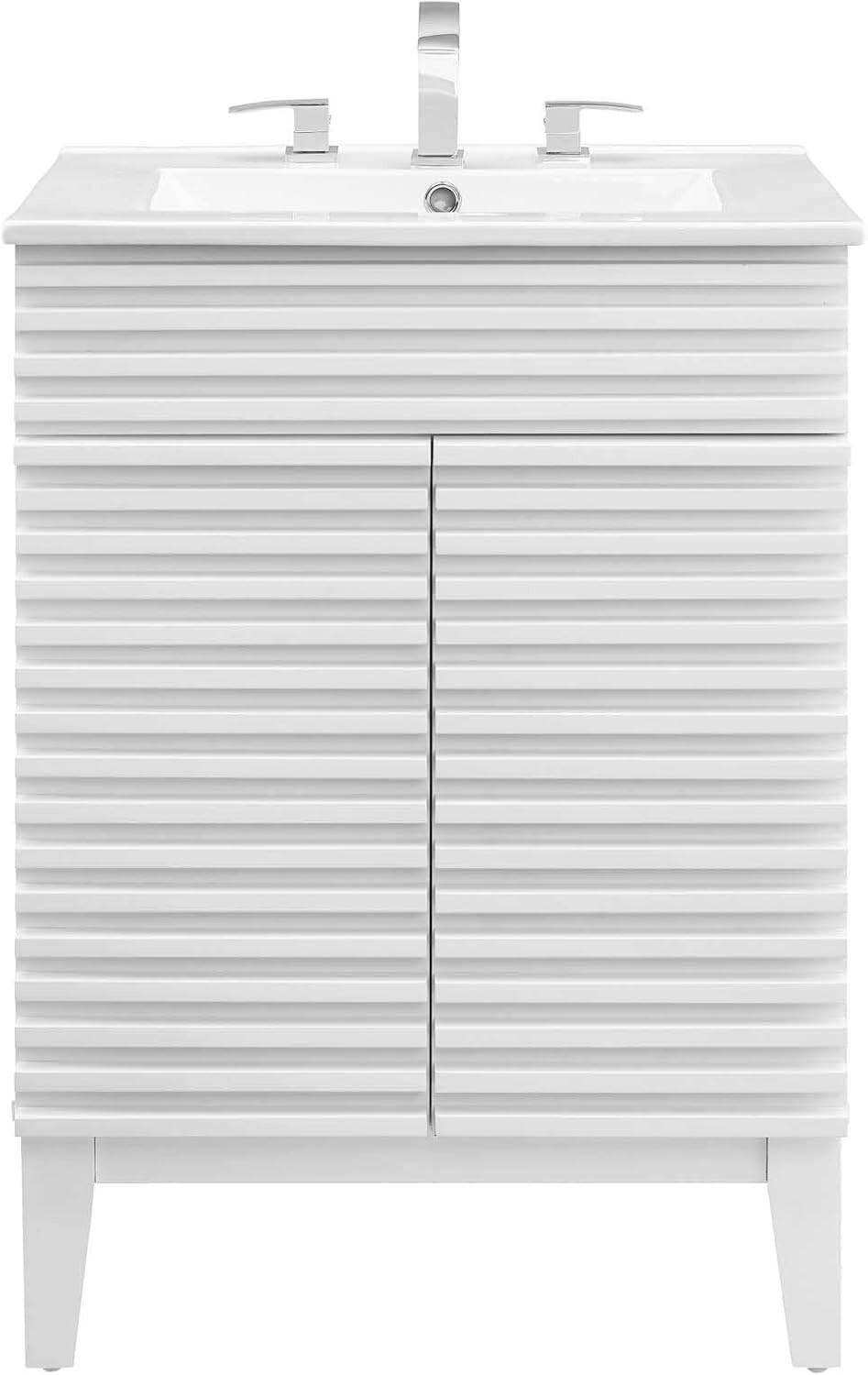 Modway Render Vanity with Sink-Floor, 24 Inch, White White