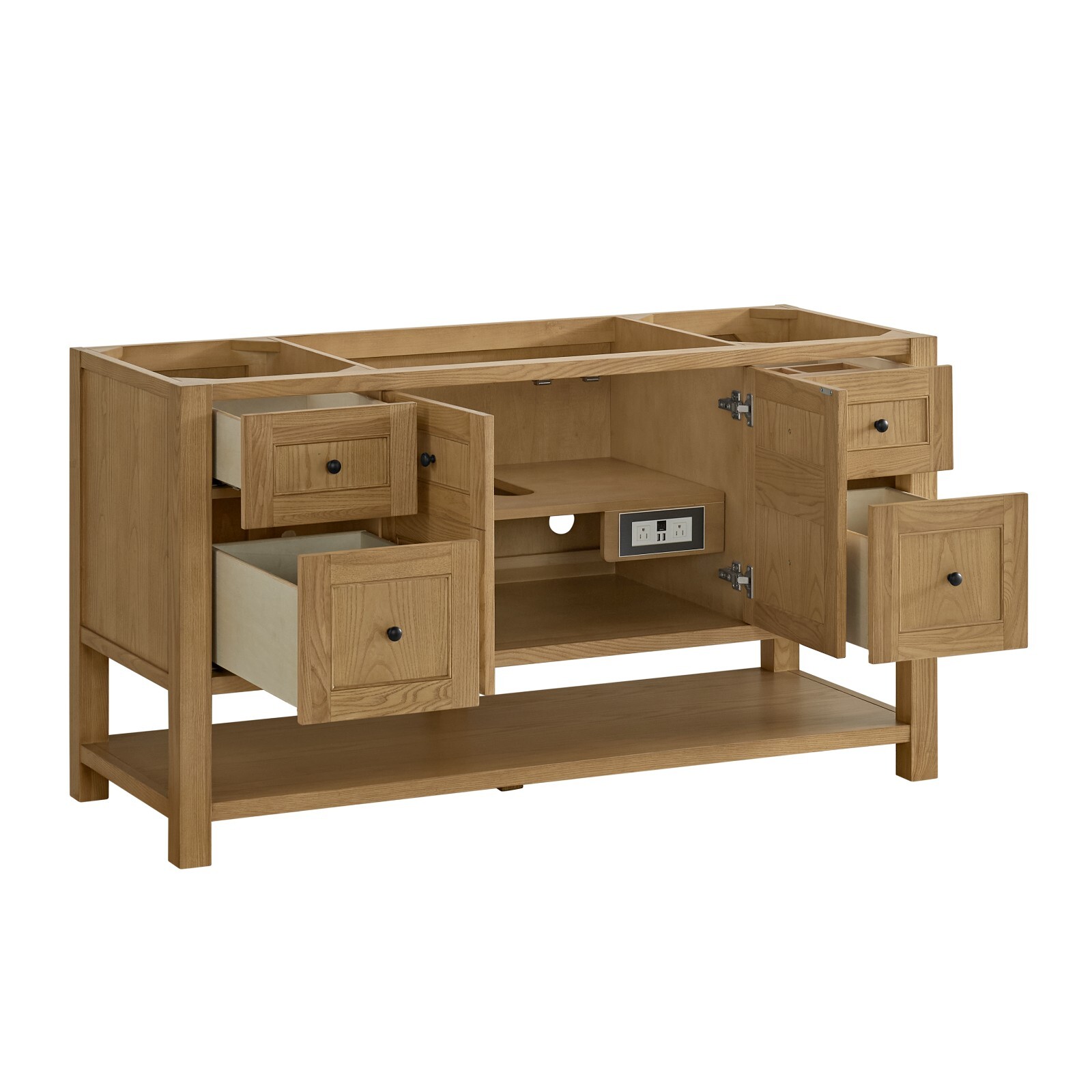 60in James Martin Breckenridge 330-V60S-LNO Single Vanity, Light Natural Oak