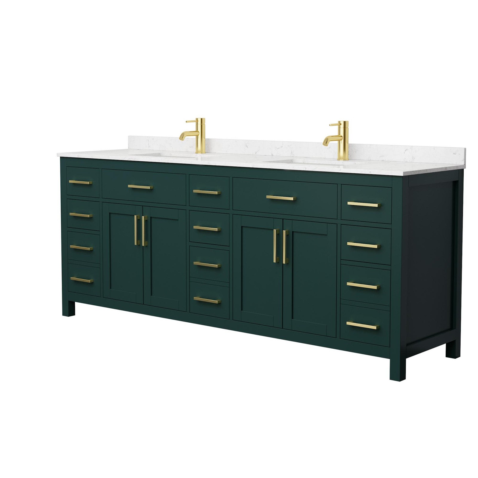 Wyndham Collection WCG242484D-UNSMXX Beckett 84″ – Dark Blue / Carrara Cultured