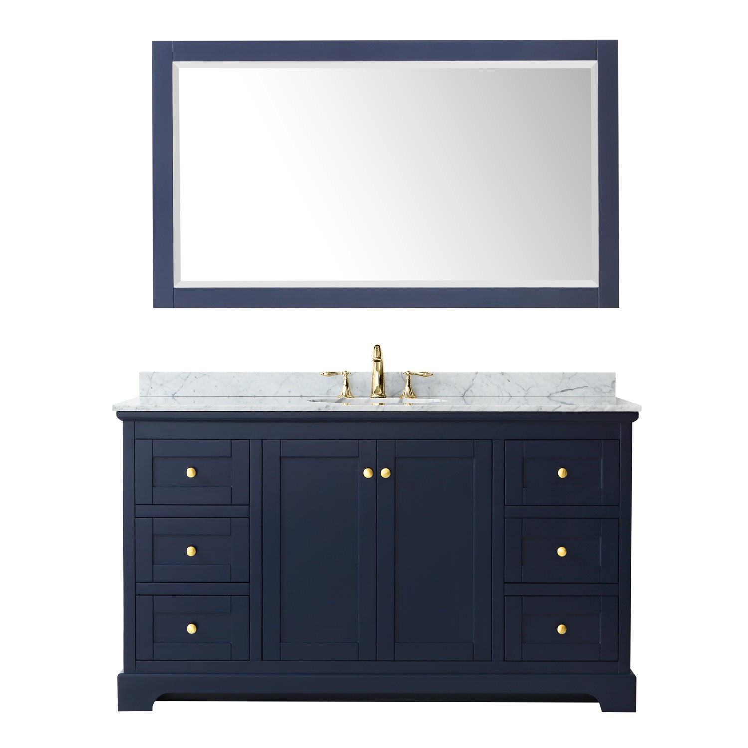 Wyndham Collection WCV232360SCMUNOM58 Avery 60″ – Dark Gray / White Carrara