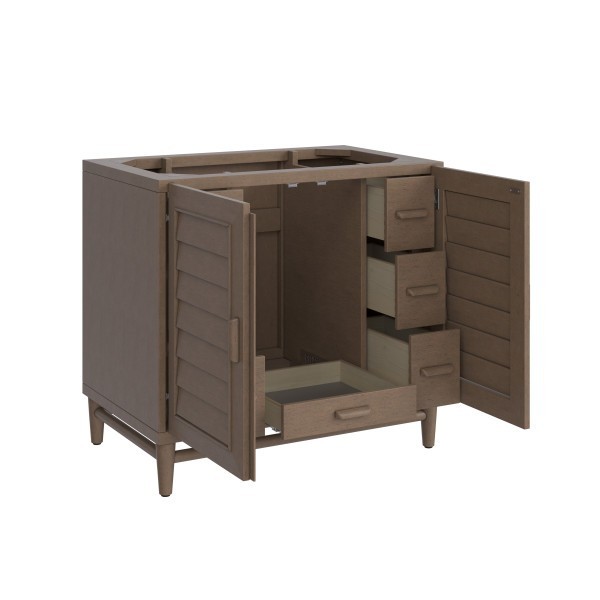 36″ James Martin Portland 620-V36-WW-3CSP Vanity Cabinet Charcoal Soapstone Top
